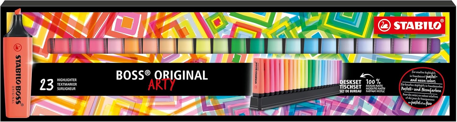Highlighter - STABILO BOSS ORIGINAL ARTY - Deskset of 23 - Assorted Colours