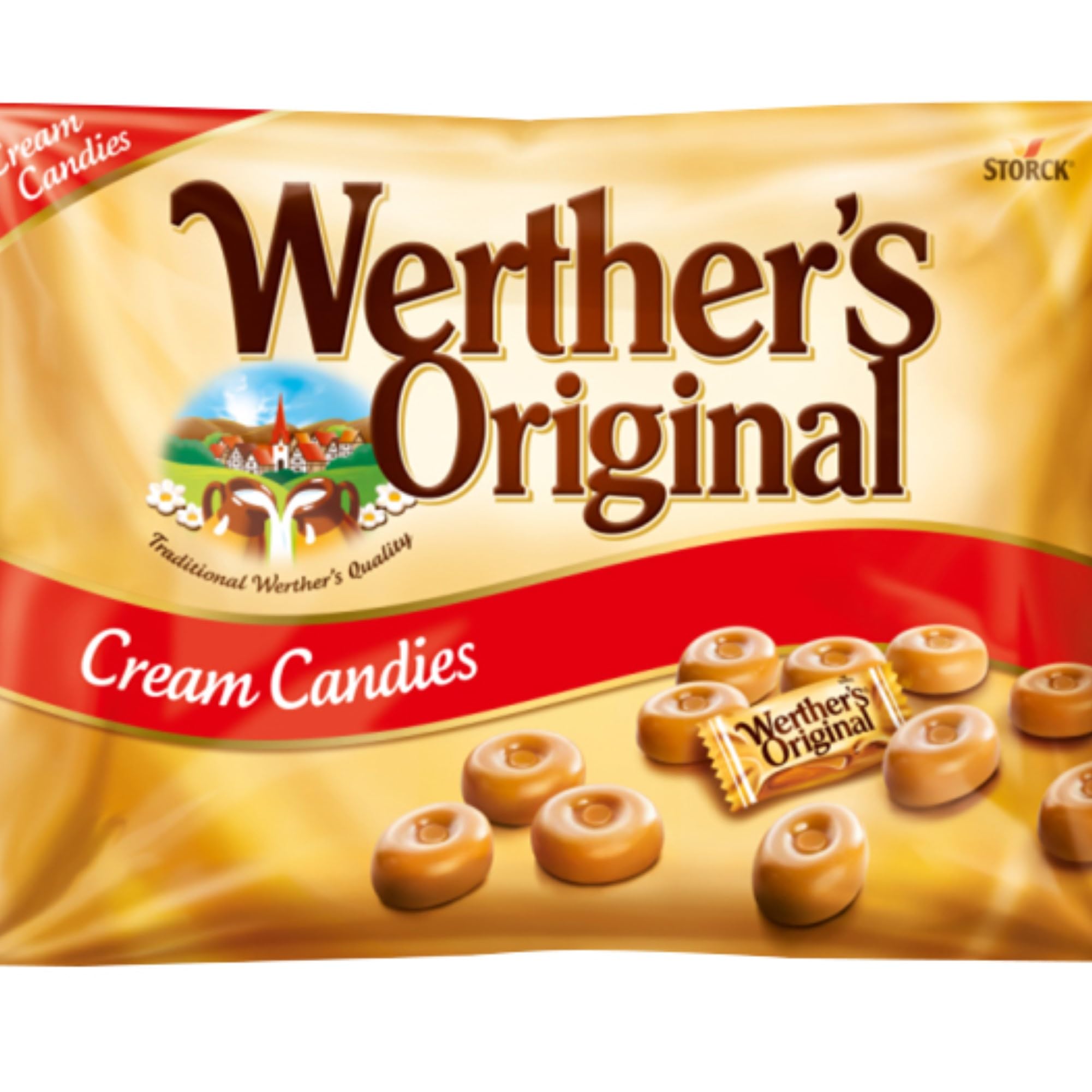 Werther's Original Cream Candies - Classic Buttery Caramel Treats, Gluten-Free & Vegetarian, 1 kg Sharing Bag