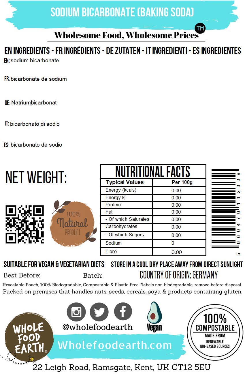 Wholefood Earth Sodium Bicarbonate Baking Soda 1 kg 3