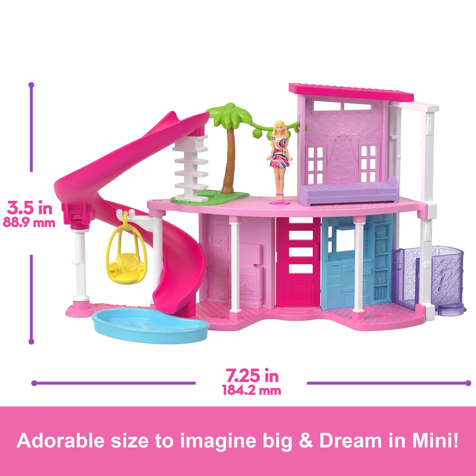 Mini BarbieLand Doll House Playset - 1.5-inch Surprise Doll with Pet, Ages 4+ 10