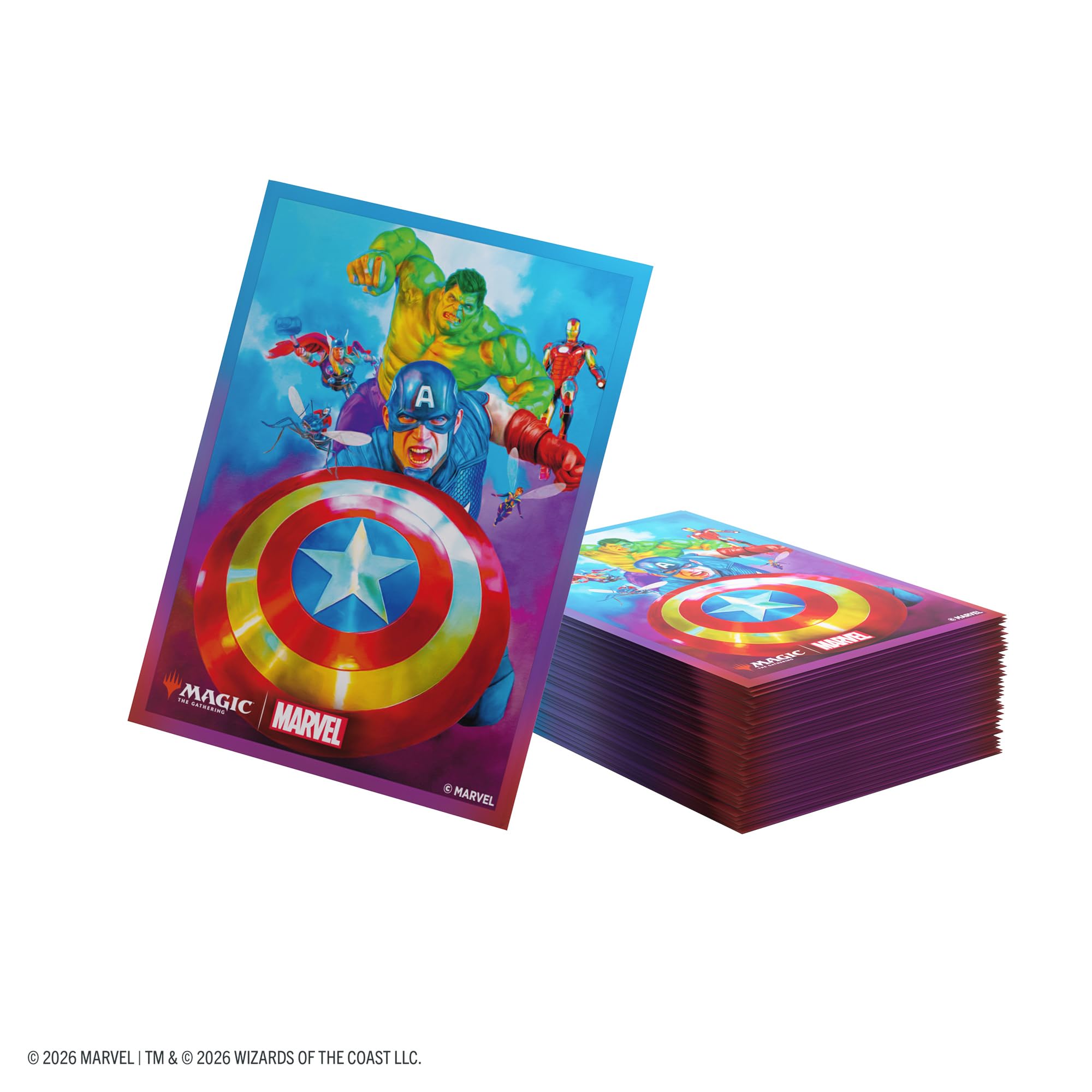 Gamegenic Premium Art Sleeves - Captain America Team Leader | 105 Sleeves | Standard Card Size 3
