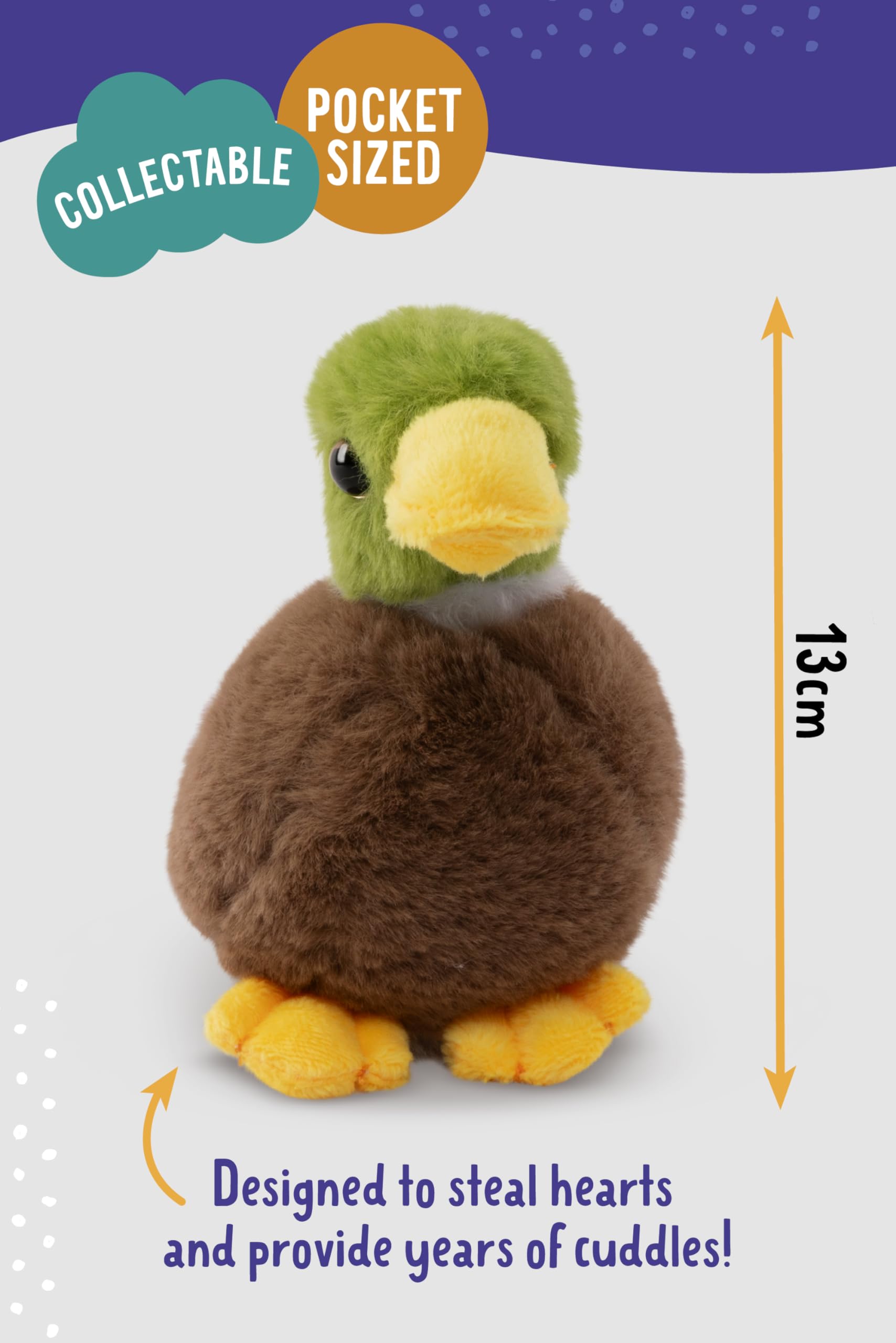 Living Nature SMOLS Mallard Duck Plush Toy - Soft Eco-Friendly Stuffed Animal for Kids 0+ 5