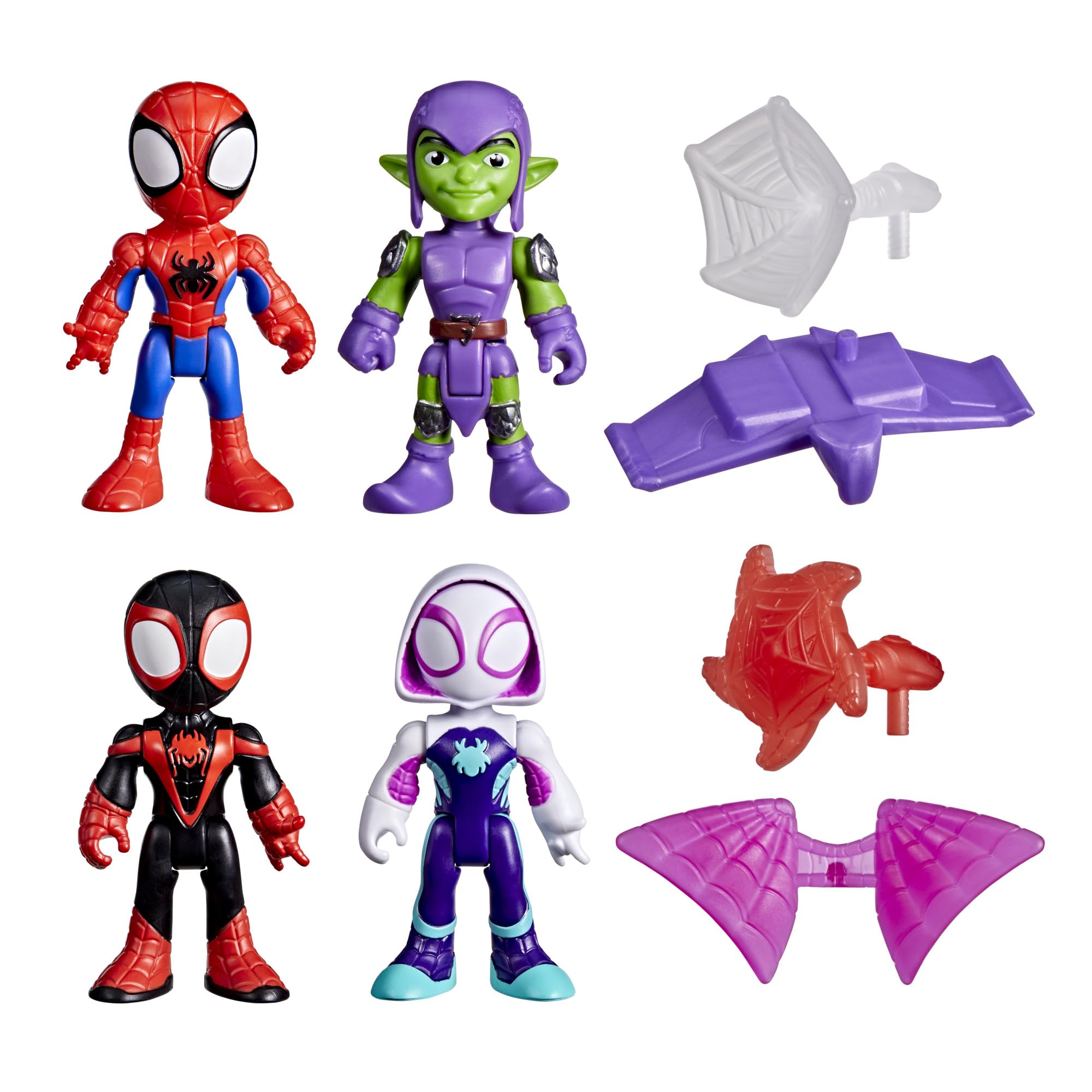 Spidey and His Amazing Friends Web-Slinging Adventure Set - 4-Pack Poseable Marvel Action Figures