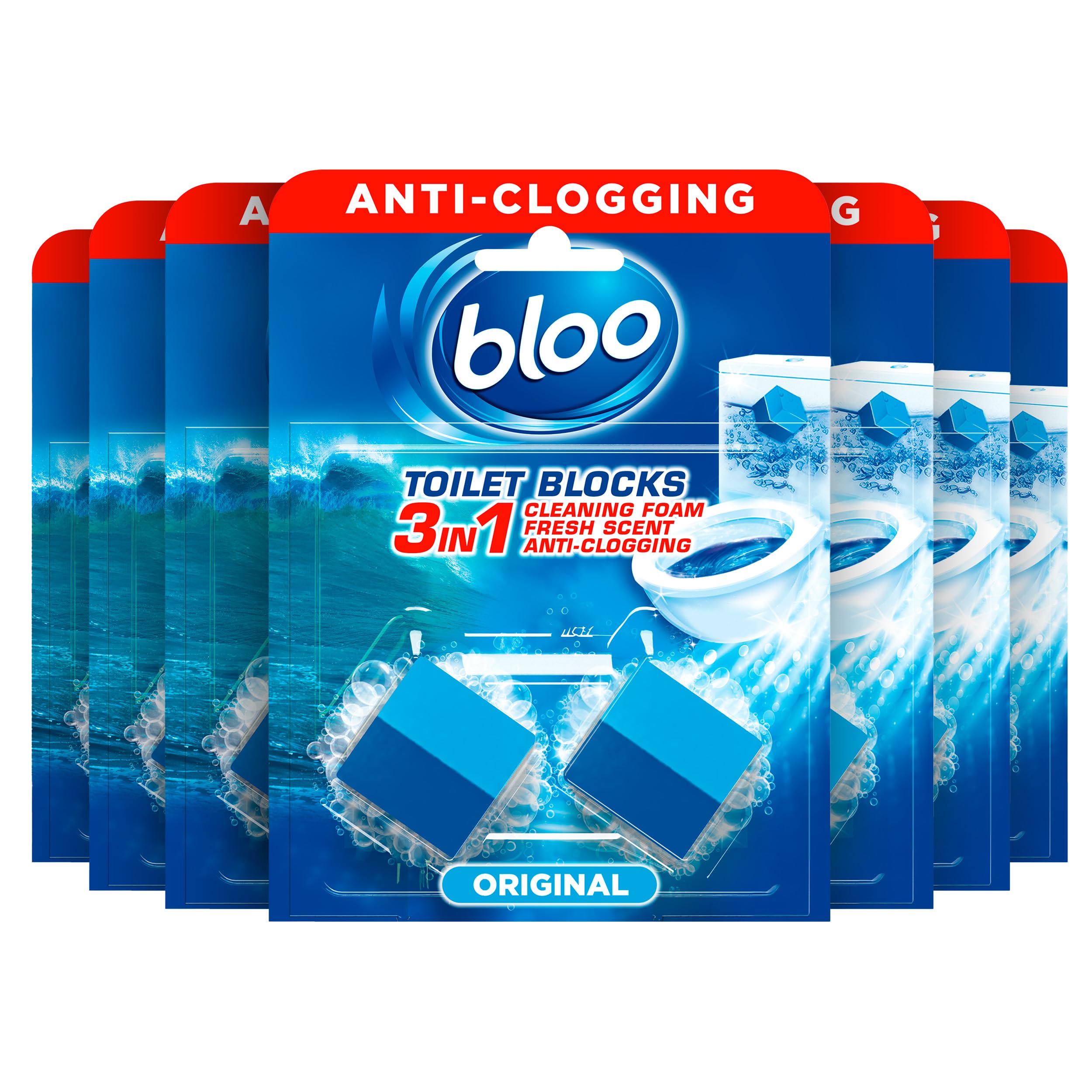 Bloo Toilet Blocks - Pack of 14 | Prevents Limescale | Original Scent | 700g