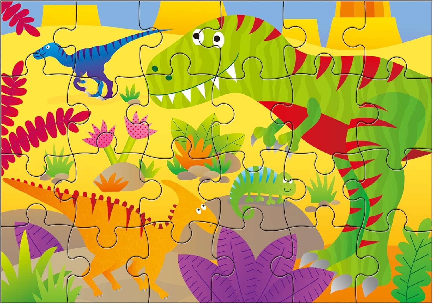 Galt Toys 4 Puzzles in a Box - Dinosaur Jigsaw Puzzle Set for Kids Ages 3+