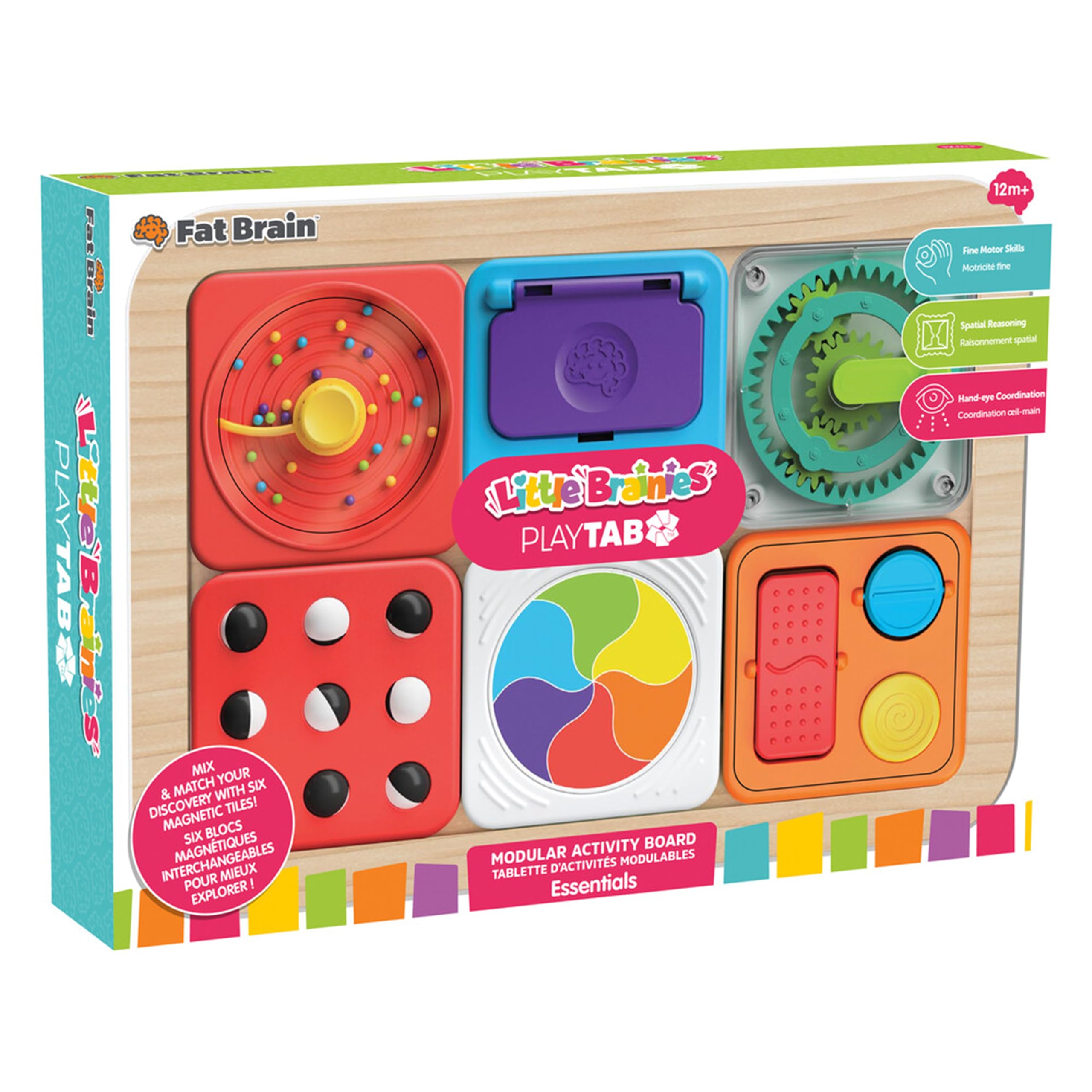 Fat Brain Toys PlayTab Essential Set Magnetic Sensory Activity Board for Ages 12 Months+