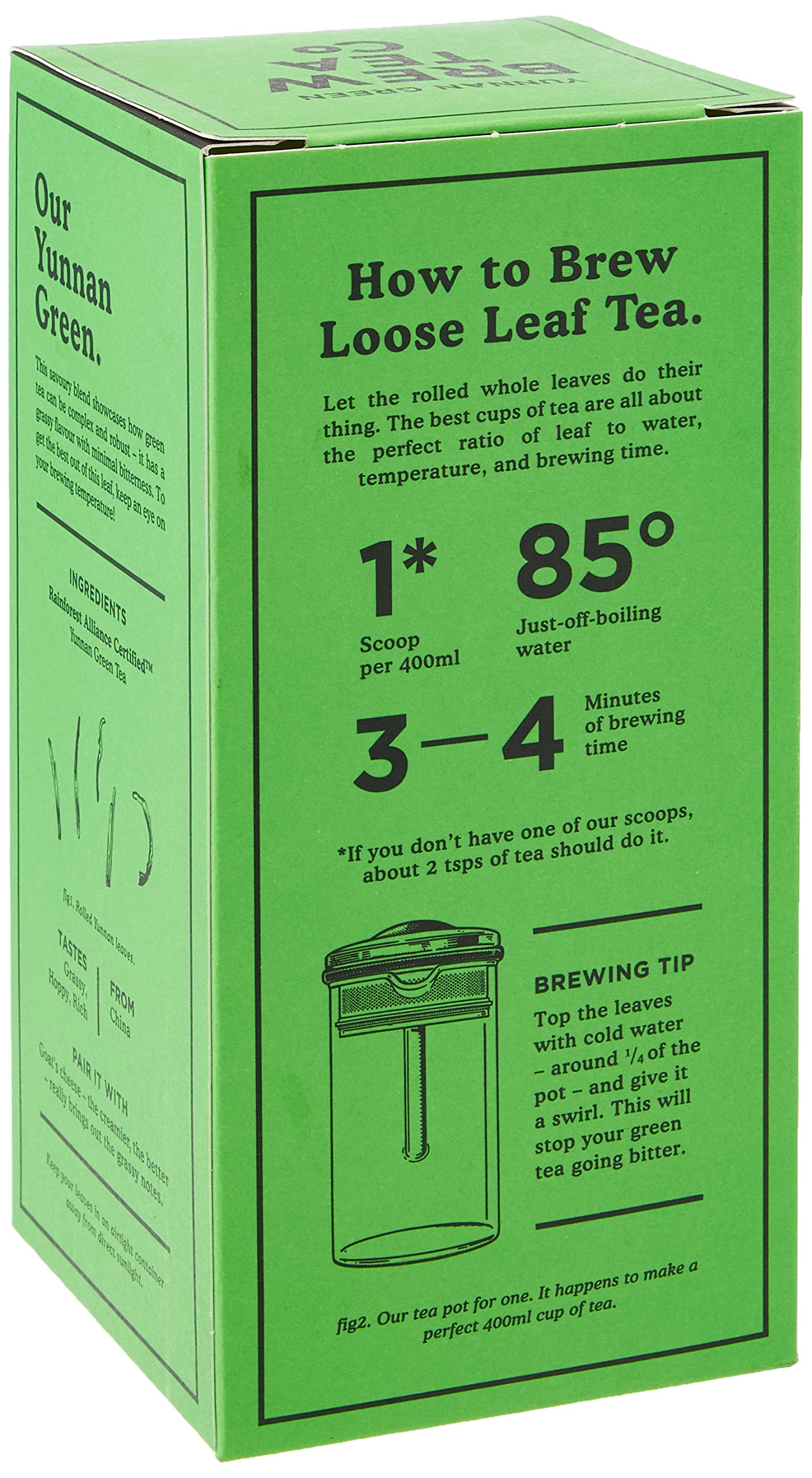 Brew Tea Co Yunnan Green Loose Leaf Tea - Grassy & Hoppy - 113g