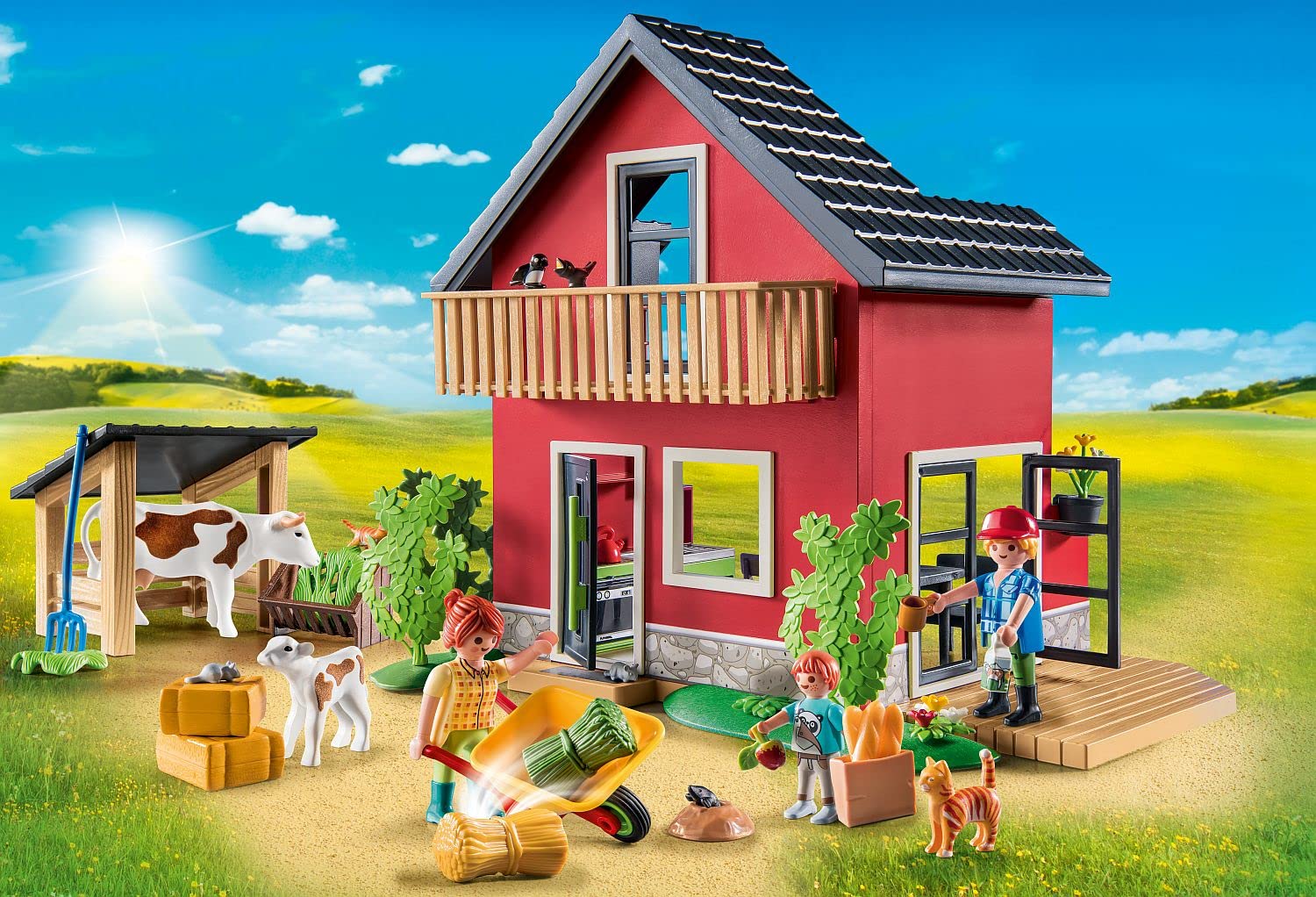 Playmobil 71248 Country Farm House Playset - Sustainable Farm Animal Toy for Kids 4+ 5