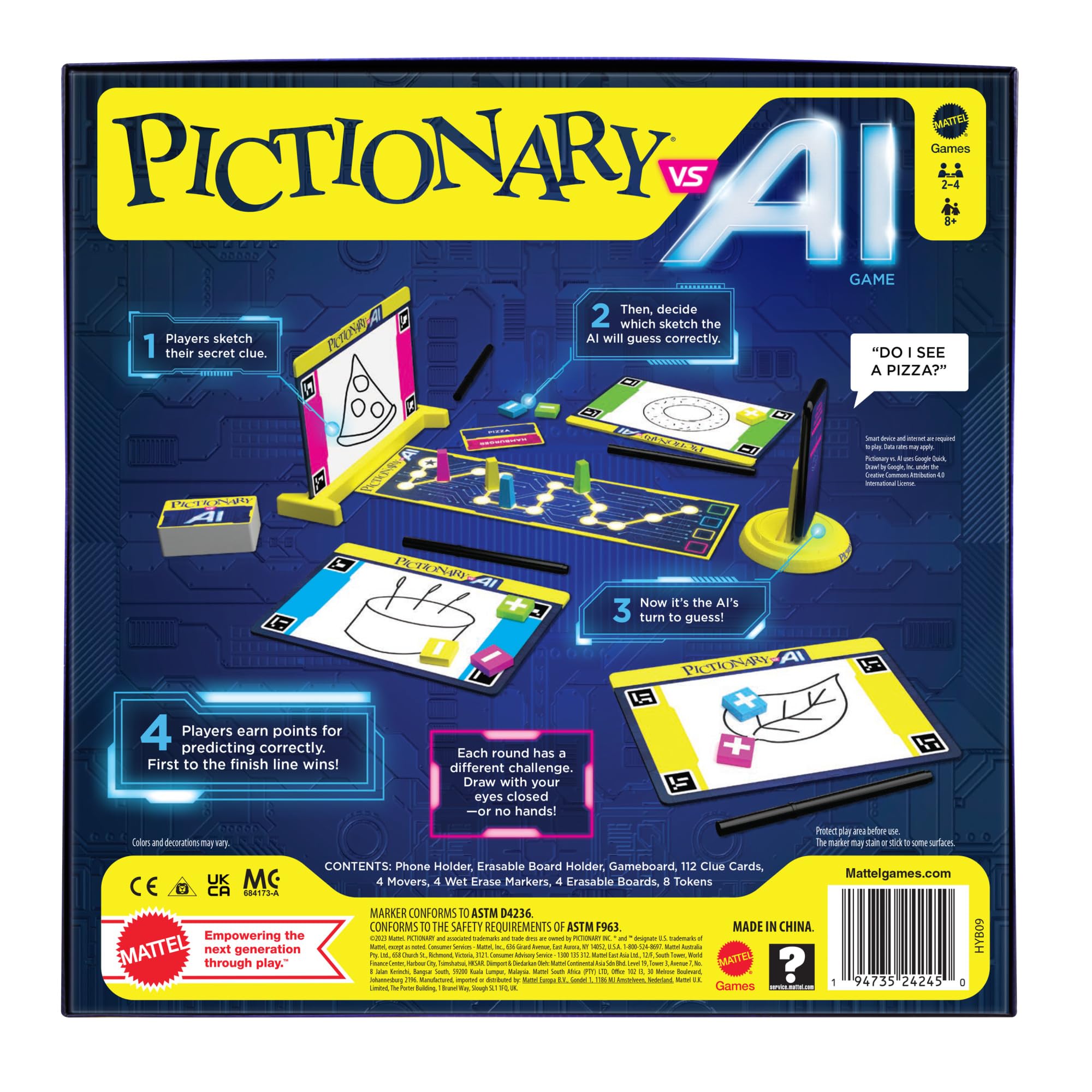 Mattel Games Pictionary Vs. AI Familienbrettspiel für 2–4 Spieler 3