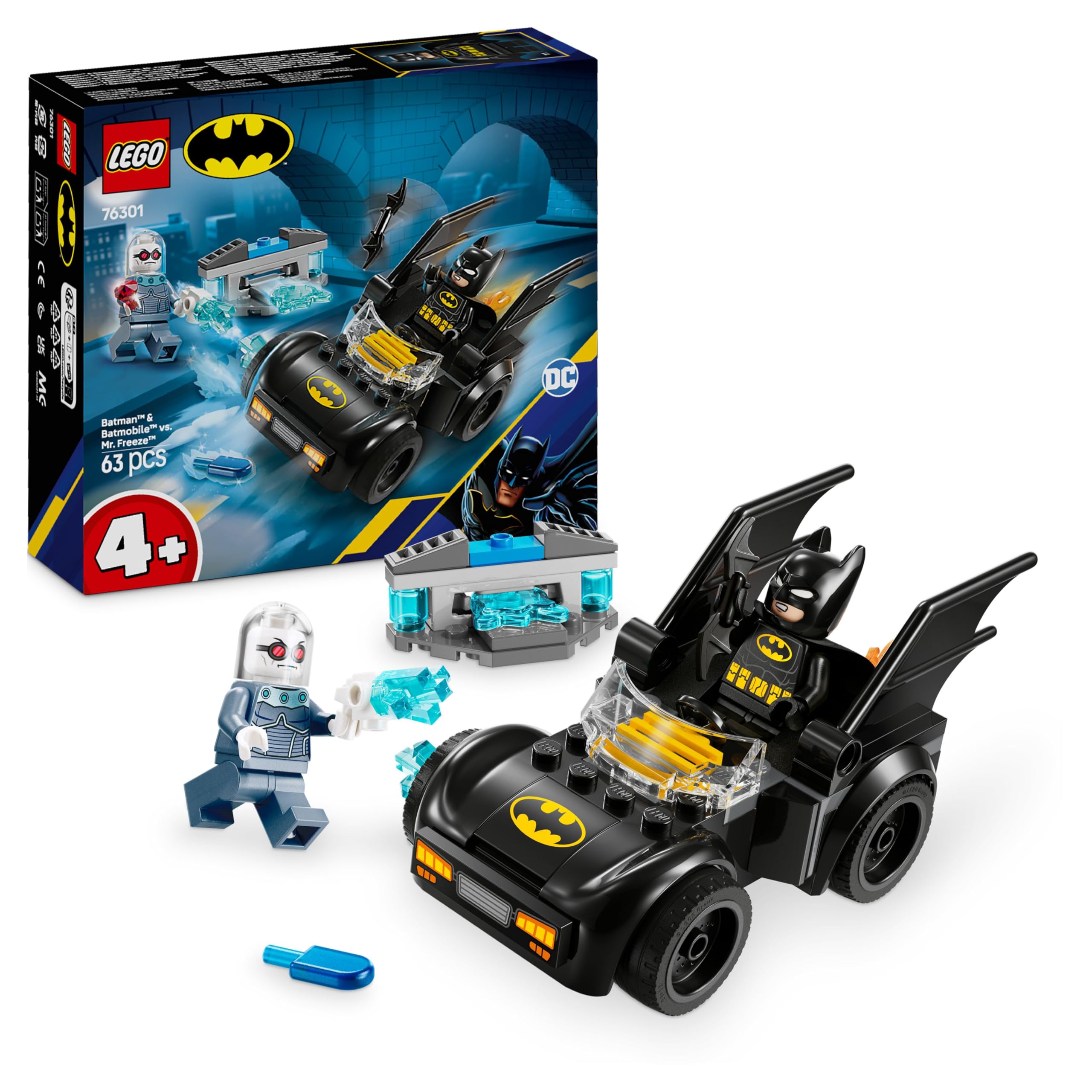 LEGO DC Batman & Batmobile vs. Mr. Freeze 76301 - Super Hero Building Set for Kids 4+