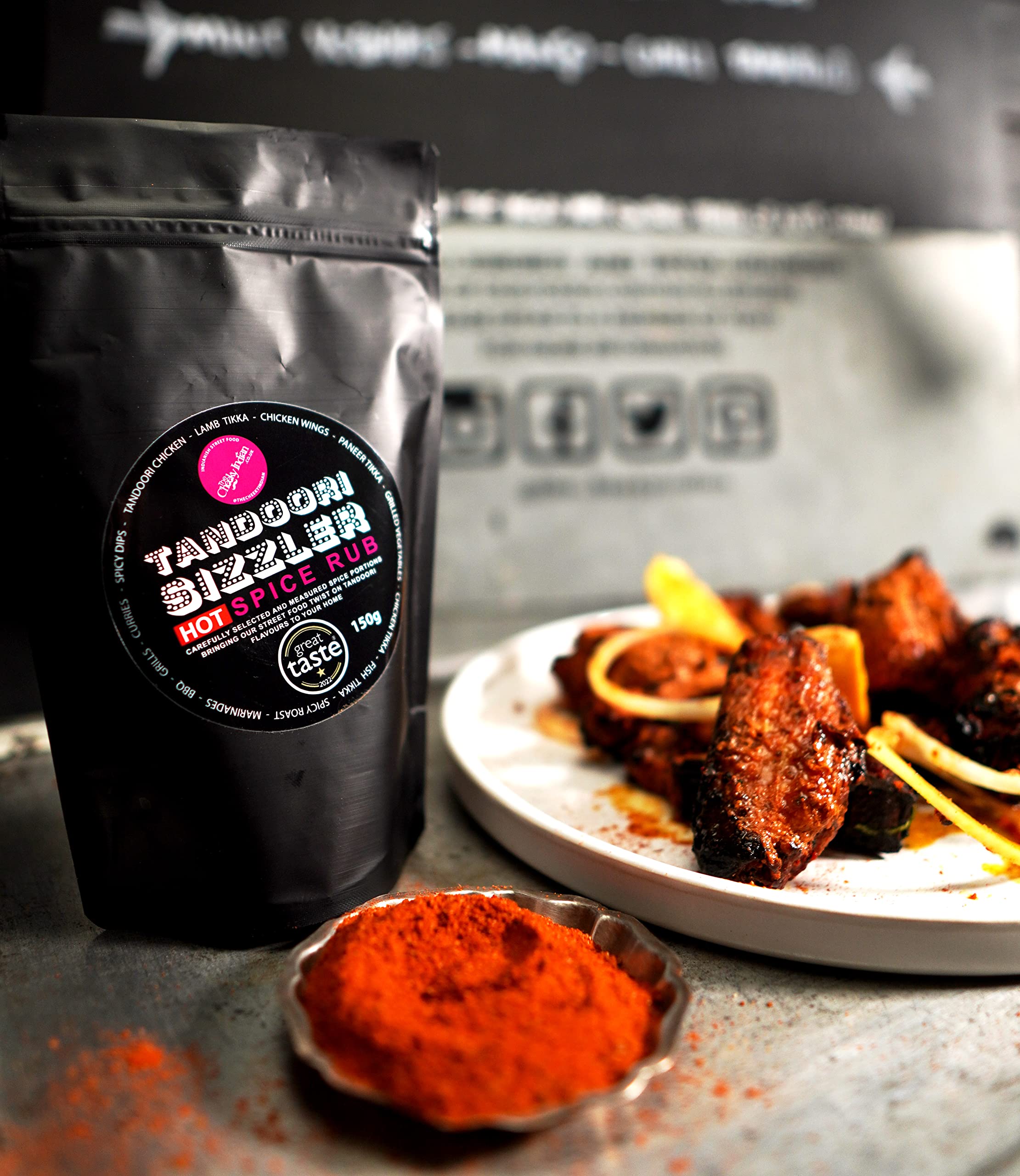 THE CHEEKY INDIAN - Tandoori Sizzler Hot Spice Rub 150g 9