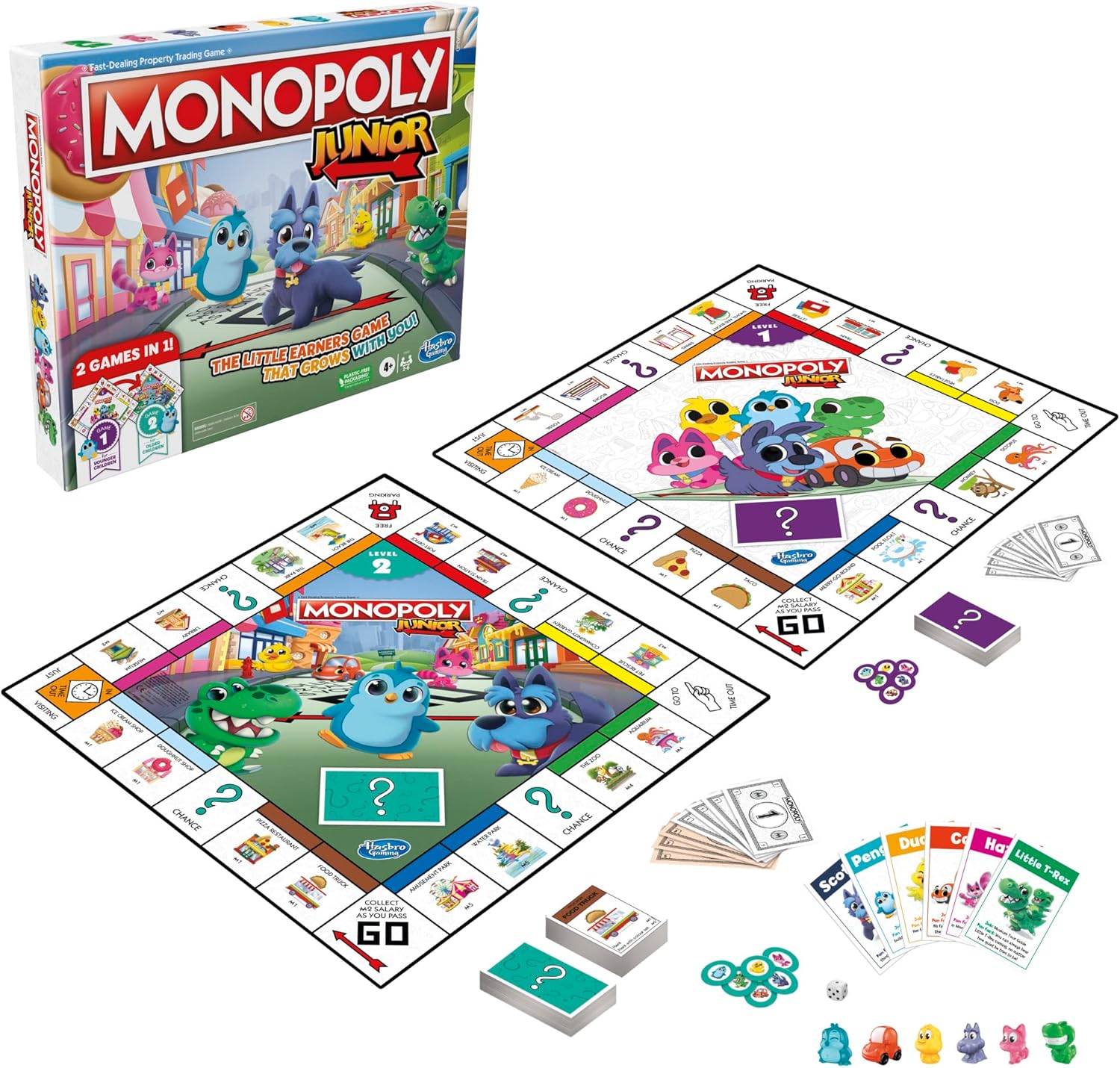 Monopoly Junior Board Game, 2-Sided Gameboard, 2 Games in 1 8