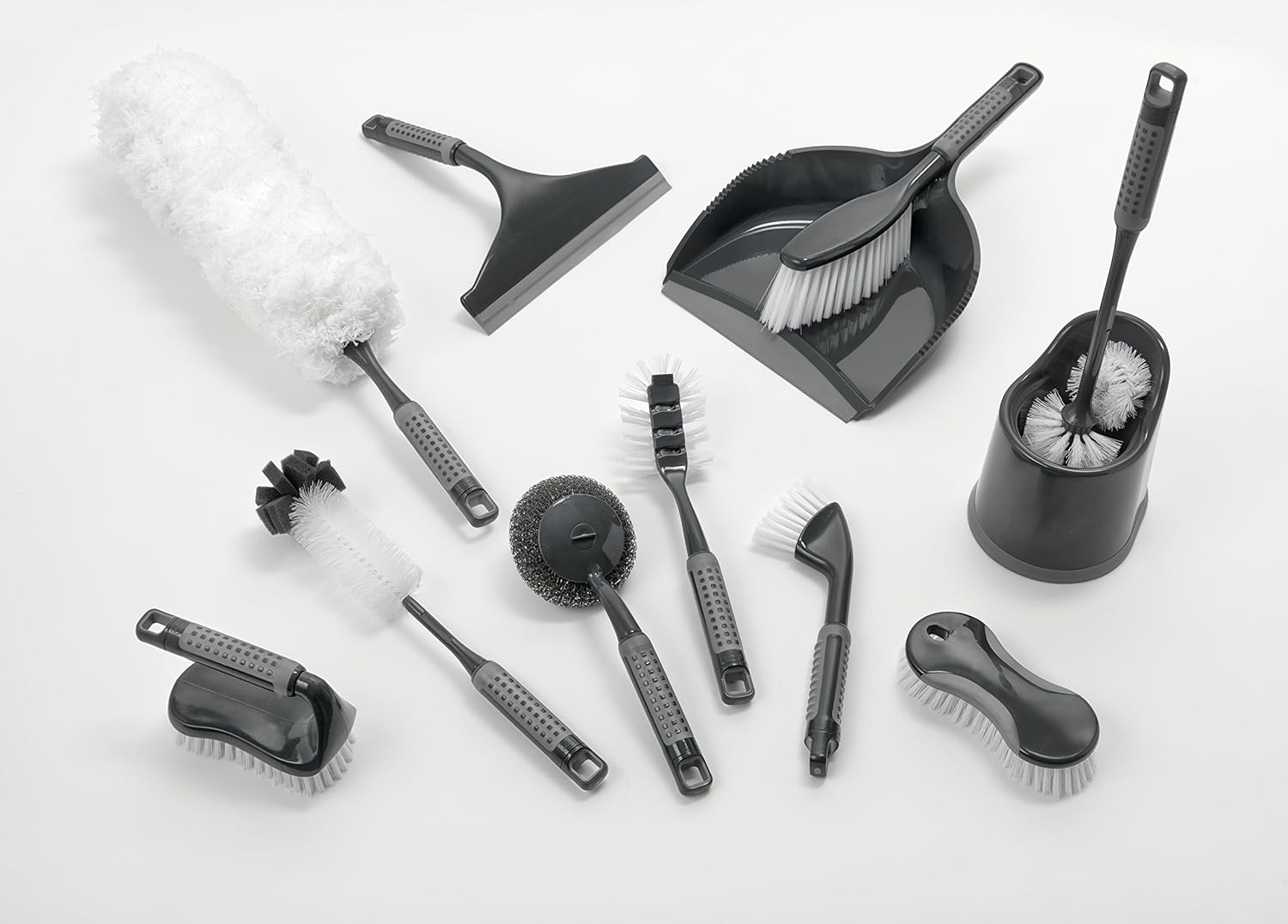 Addis ComfiGrip Long Handled Washing Up Scourer Scrub Brush - Metallic Graphite 5