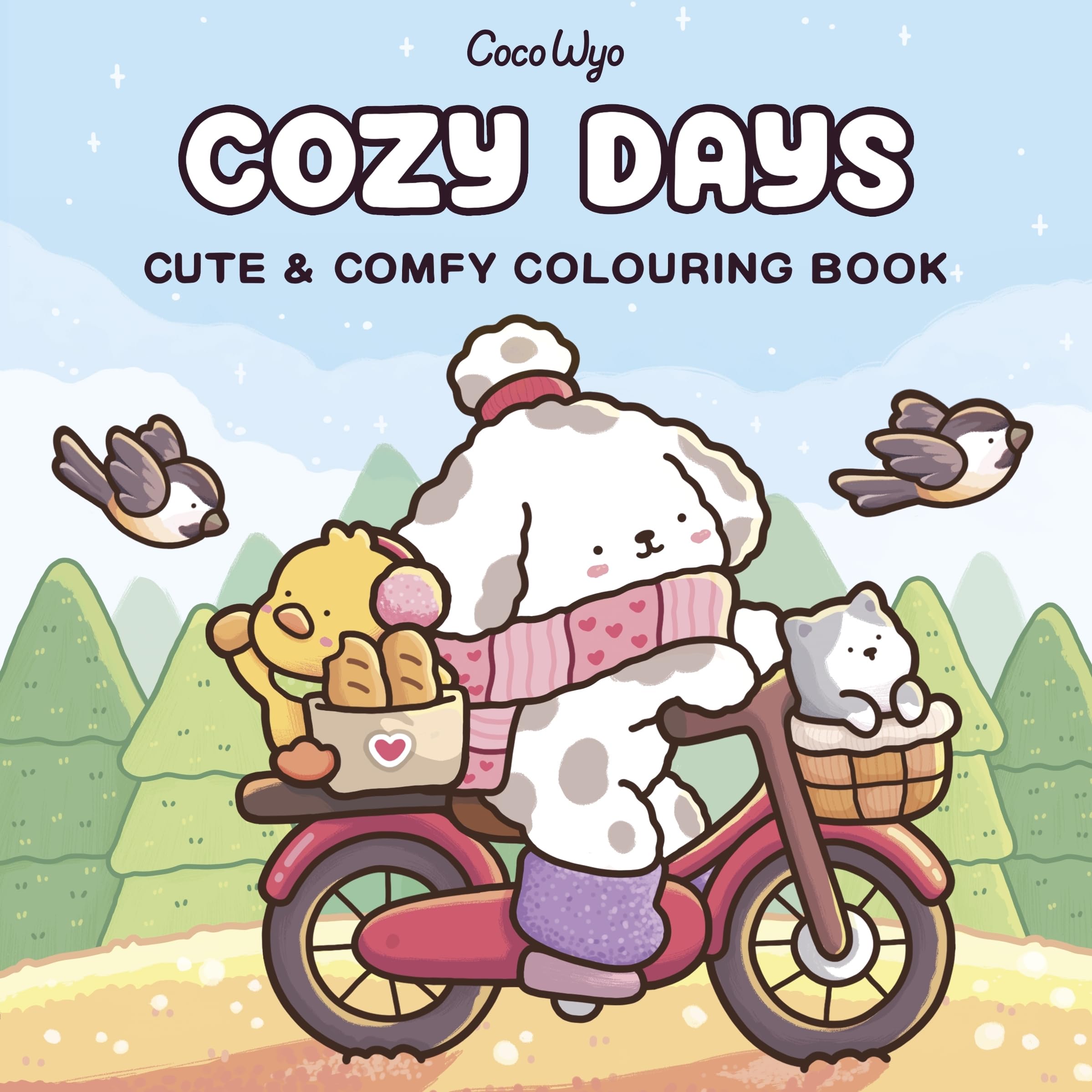 Penguin Cozy Days Colouring Book by Coco Wyo | 45 Illustrations | Paperback
