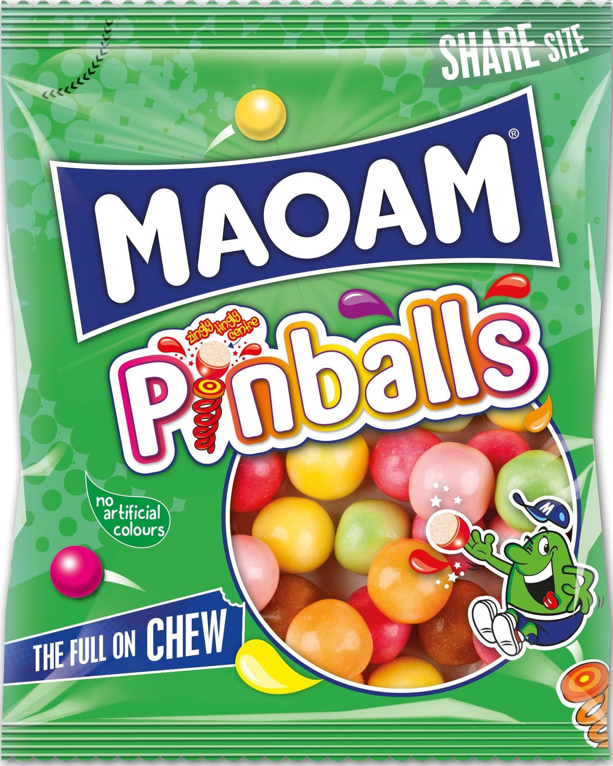 MAOAM Pinballs Chewy Fruity Sweets - 140g