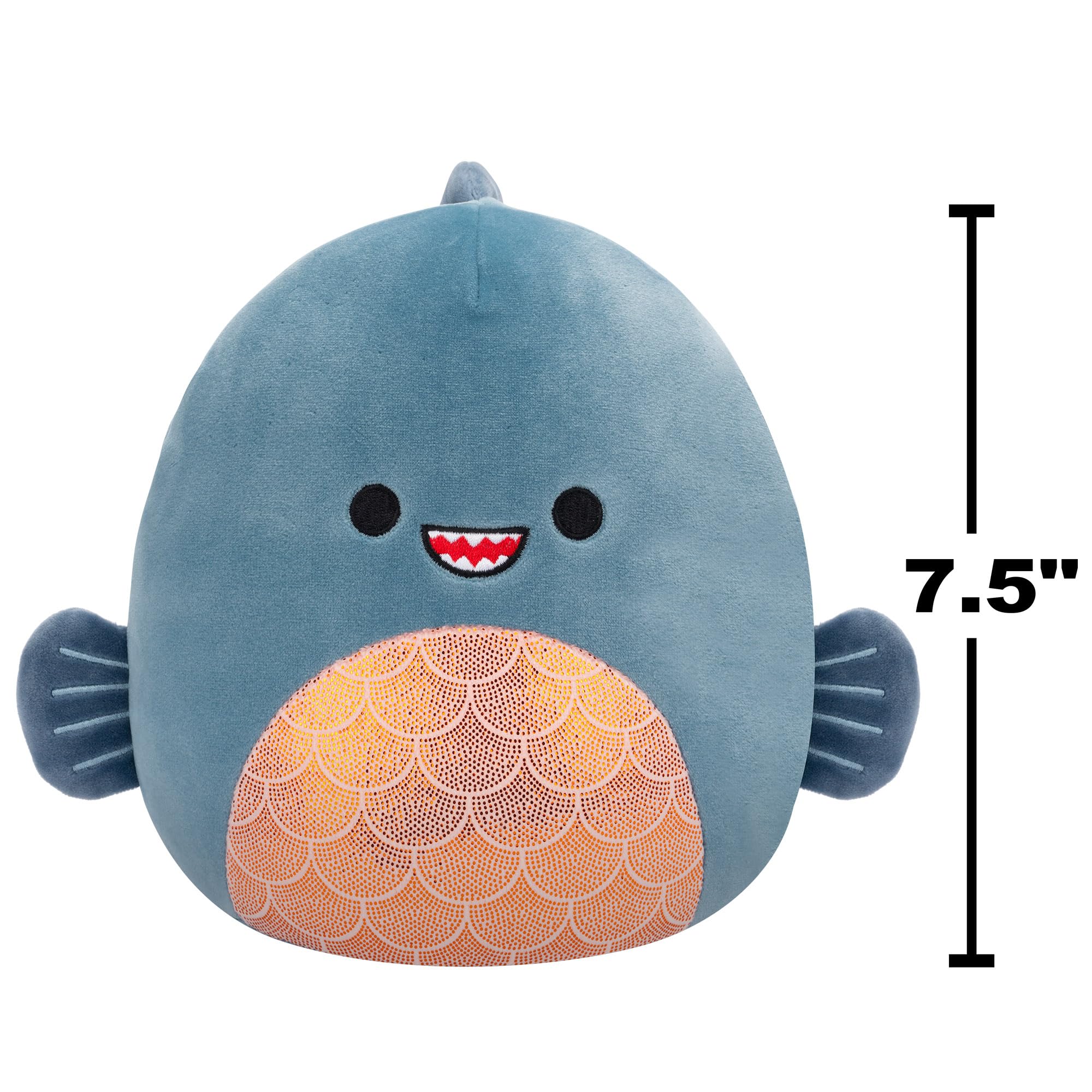 Squishmallows Kurtz the Teal Piranha - 7.5 Inch Soft Plush Collectible 9