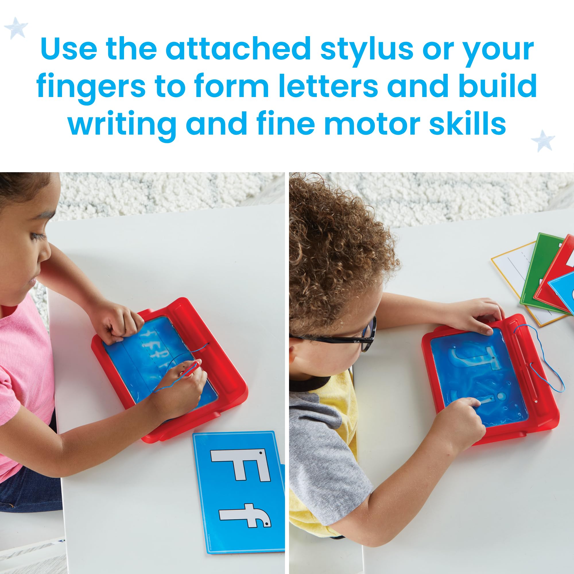 hand2mind Letter Tracing Sensory Pad for Kids 3-5 | Mess-Free Gel Writing | Includes 16 Double-Sided Cards 6