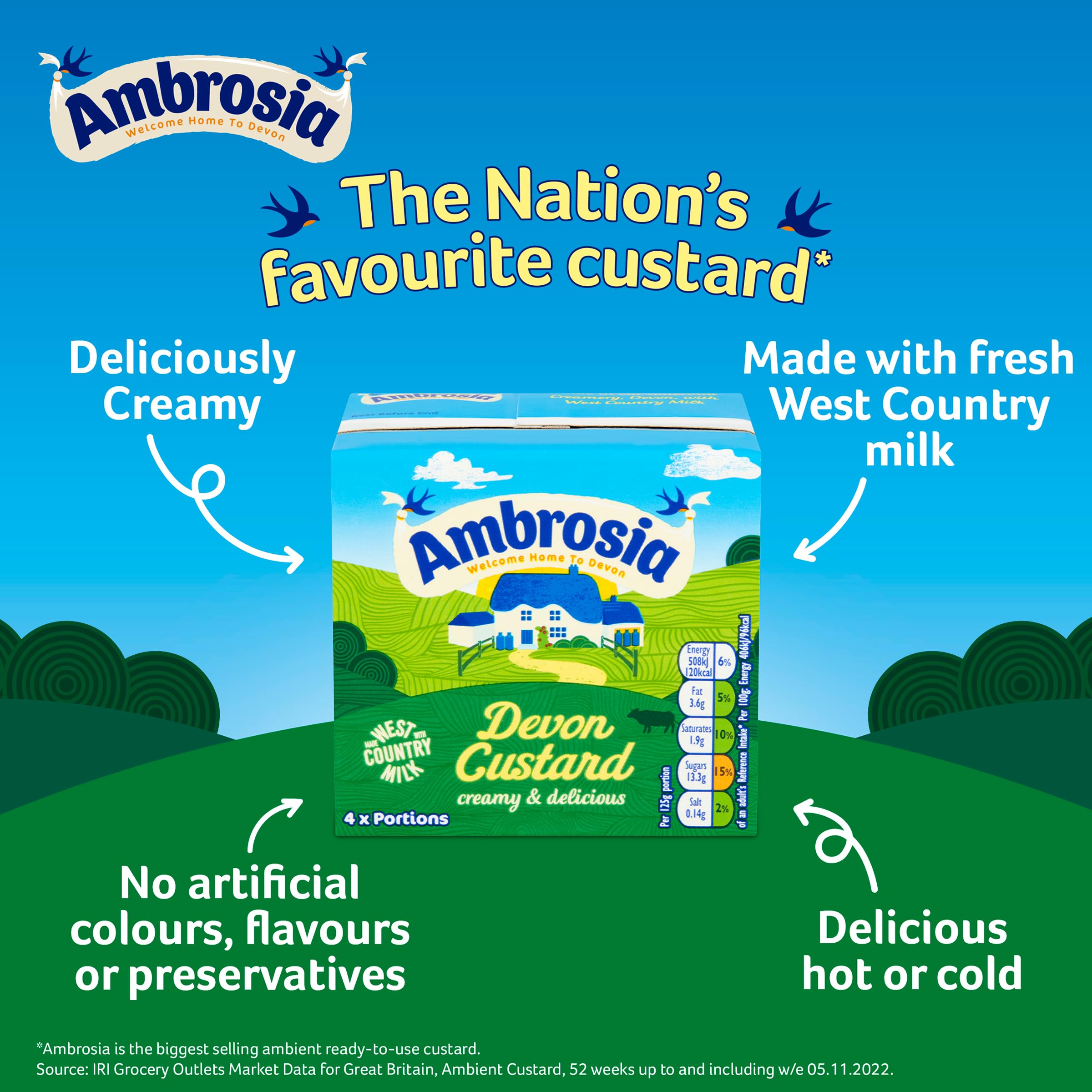 Ambrosia Devon Custard - Creamy & Delicious Ready-to-Eat Dessert 3