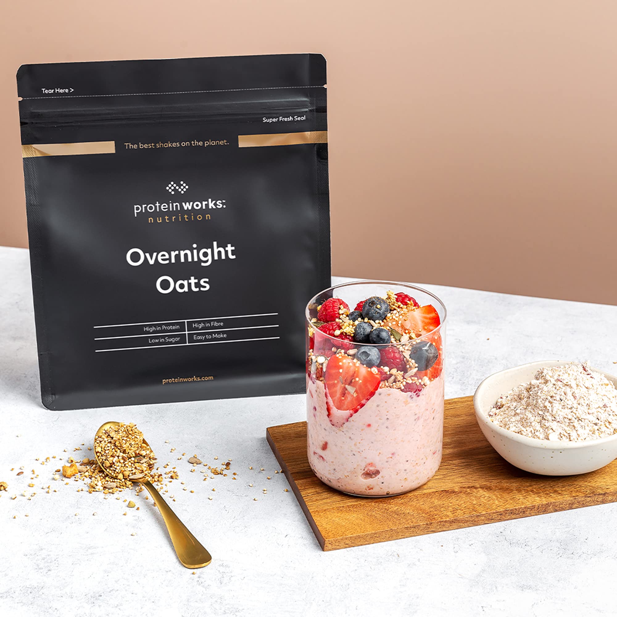 Protein Works Overnight Oats - Summer Berries High Protein Breakfast, 500 g 7