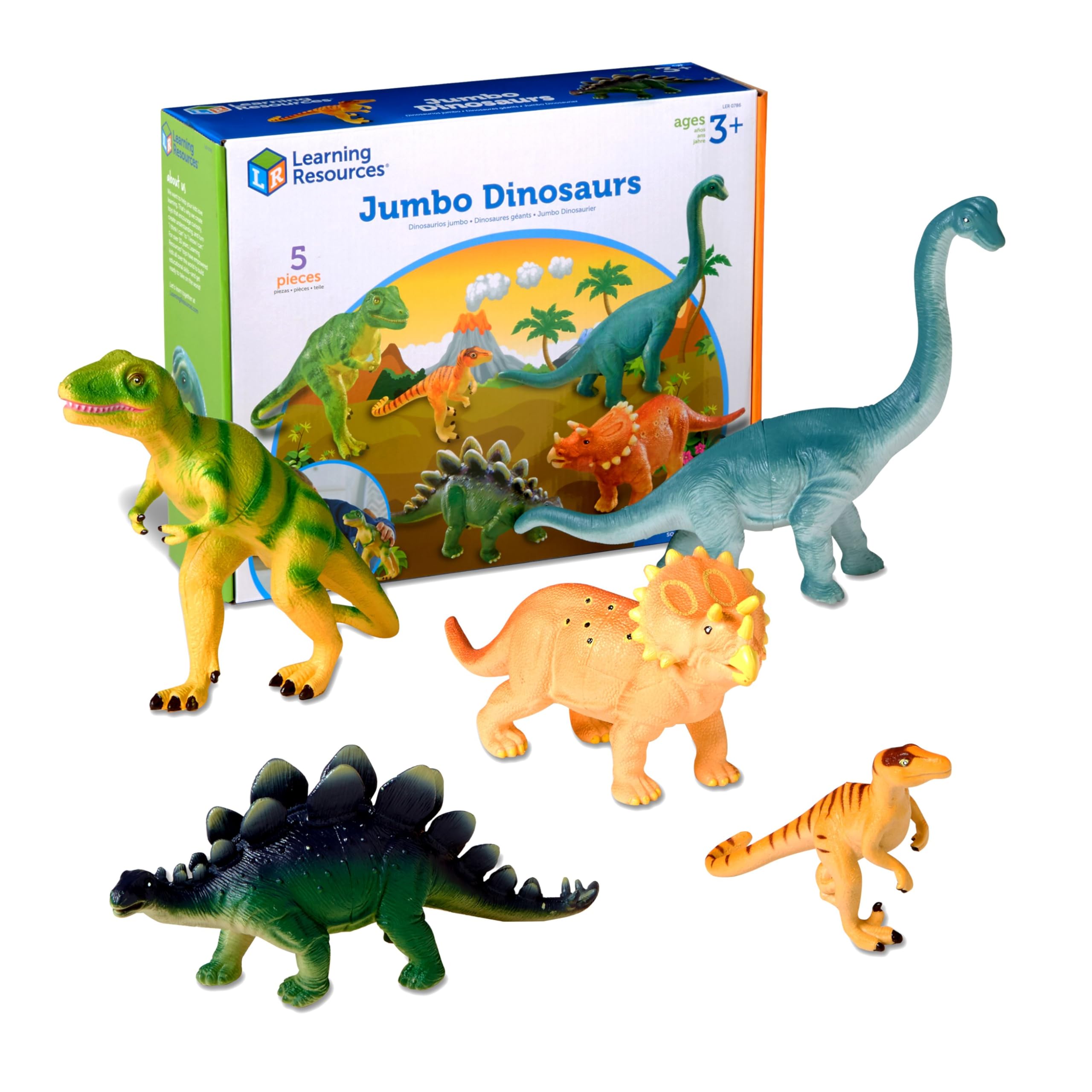 Learning Resources Jumbo Dinosaurs - Educational Play Set for Ages 3+ 8