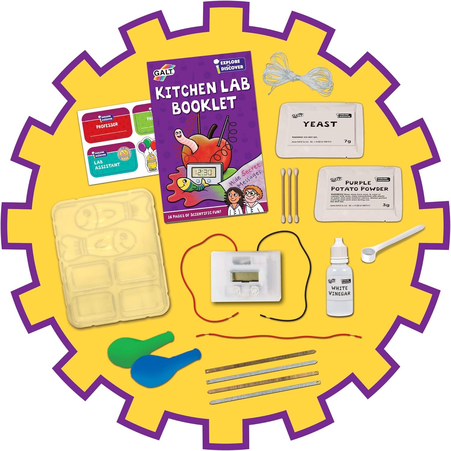 Galt Kitchen Lab - Science Kit for Kids Ages 5-10 with 6 Interactive Experiments