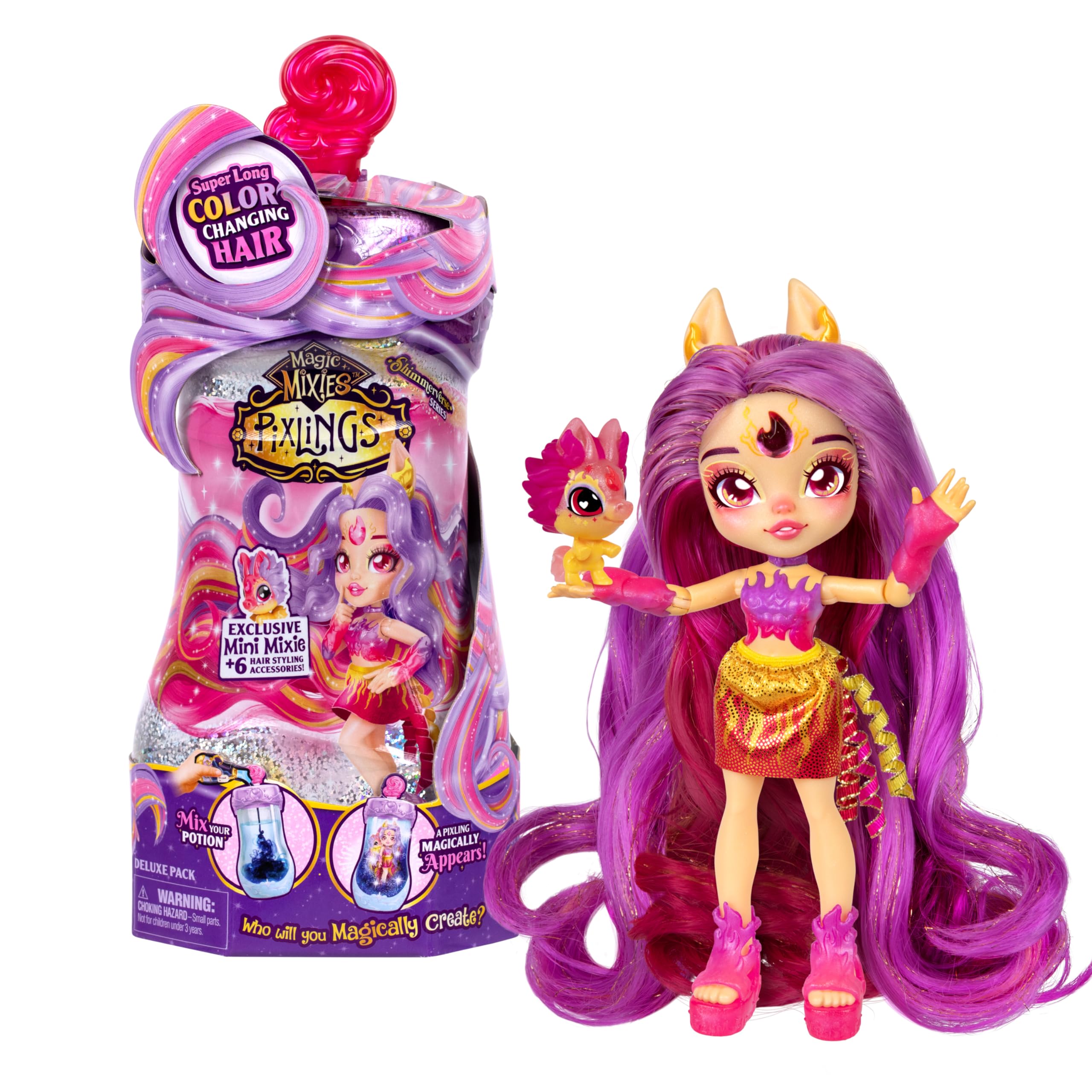 Magic Mixies Pixlings Deluxe Pack - Pippa the Firehorse with Shimmer Reveal & Mini Mixie 7