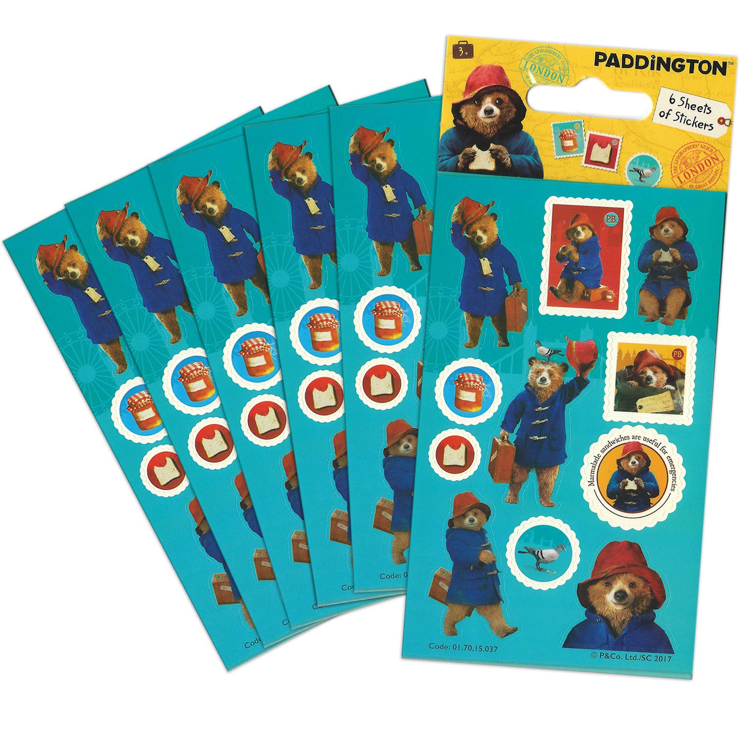 Paper Projects Paddington Bear Movie Party Bag Sticker Pack - 6 Sheets | Glossy Finish 1
