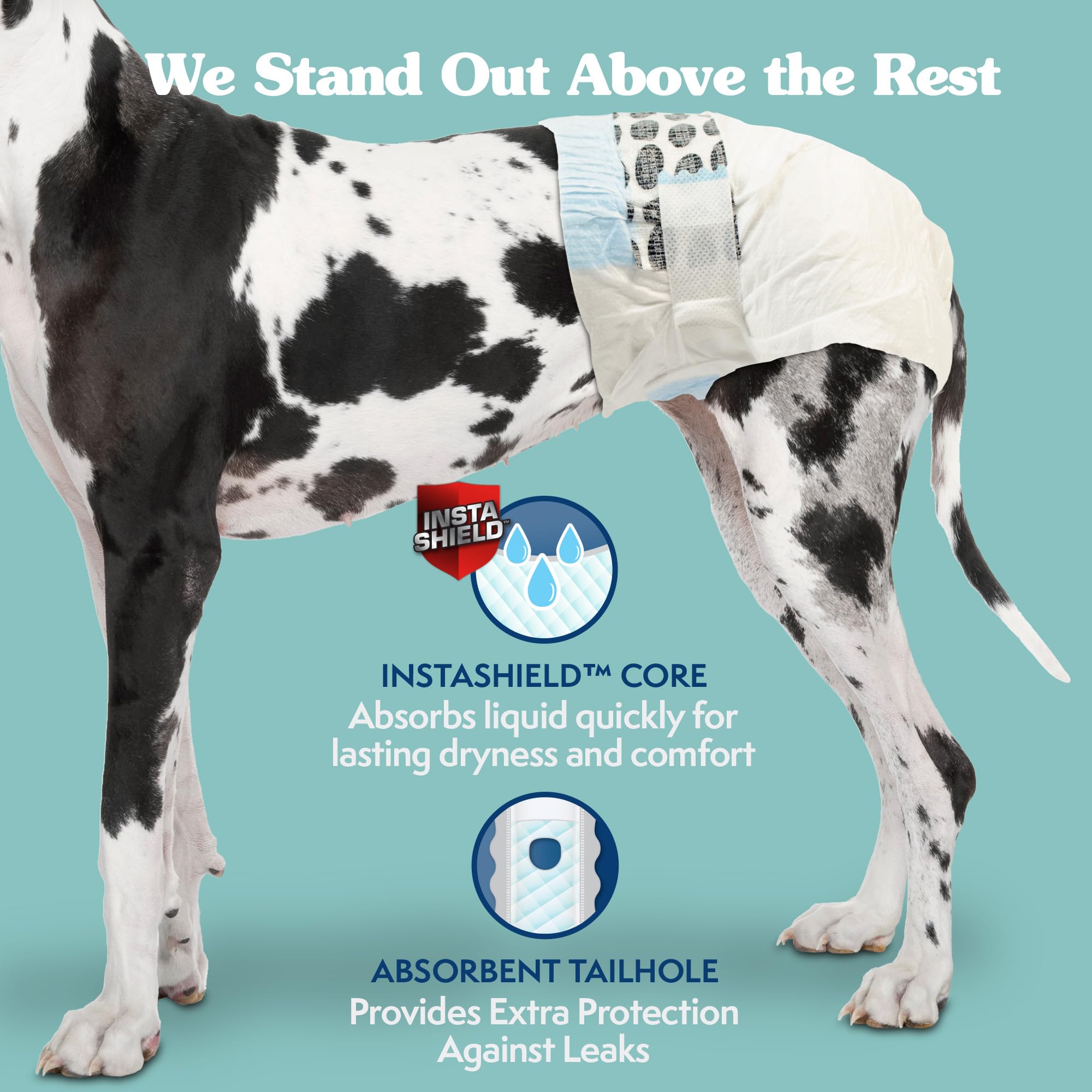 Simple Solution True Fit Disposable Dog Diapers for Female Dogs - XXL (22-37in Waist) - 30 Count