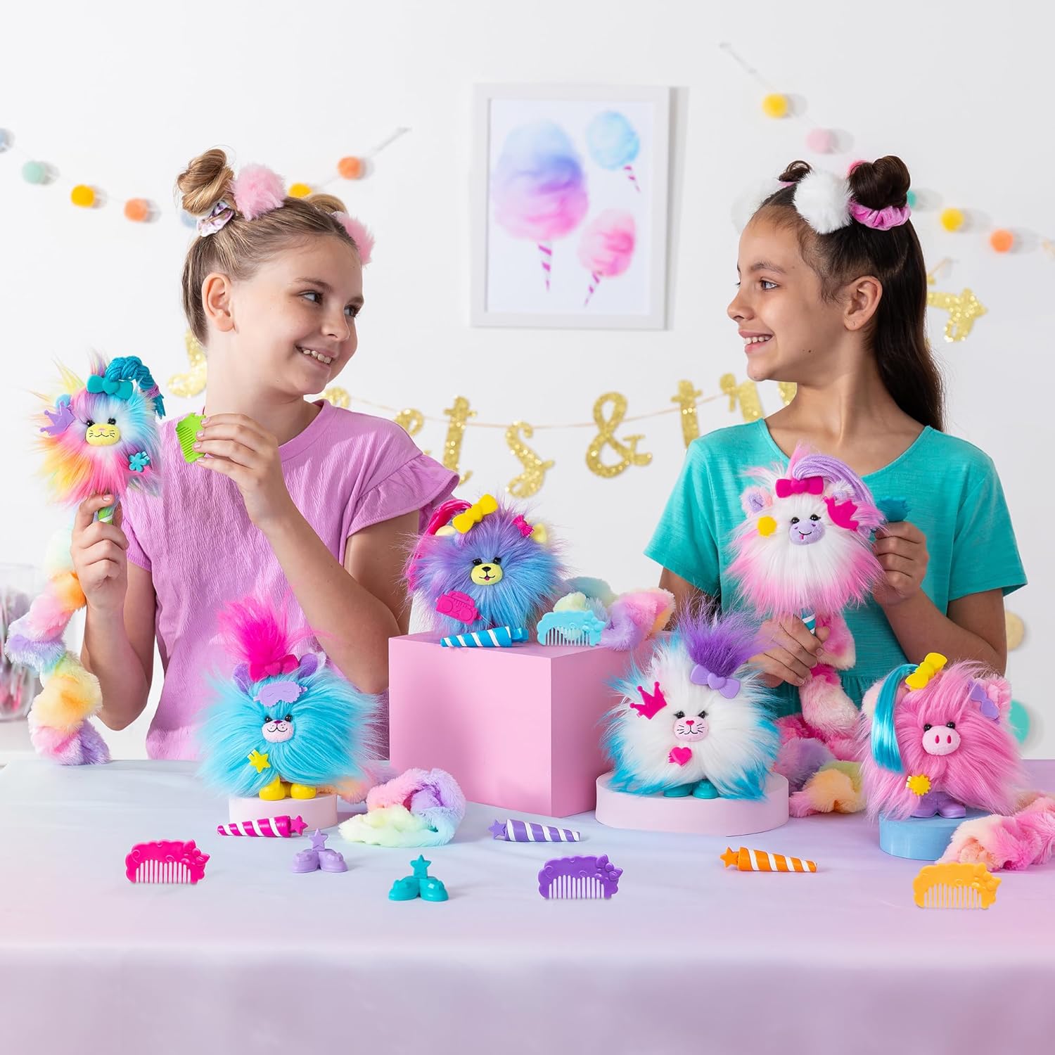 Cotton Candykins - Spin-to-Reveal Fluffy Plush Collectible with Styling Accessories 6