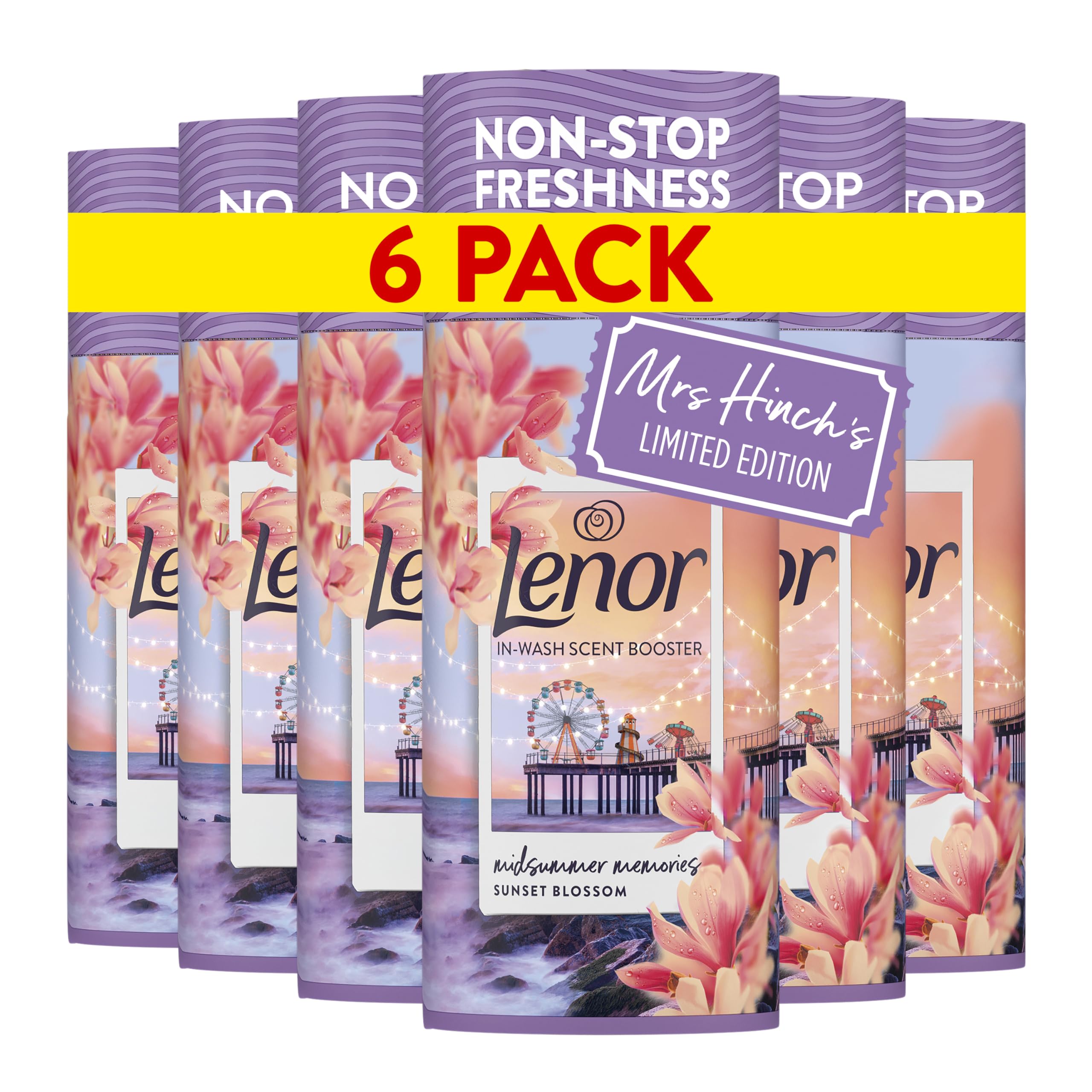 Lenor Scent Boosters - Non-Stop Freshness Up to 12 Weeks | 6 x 155g | Sunset Blossom Scent 1