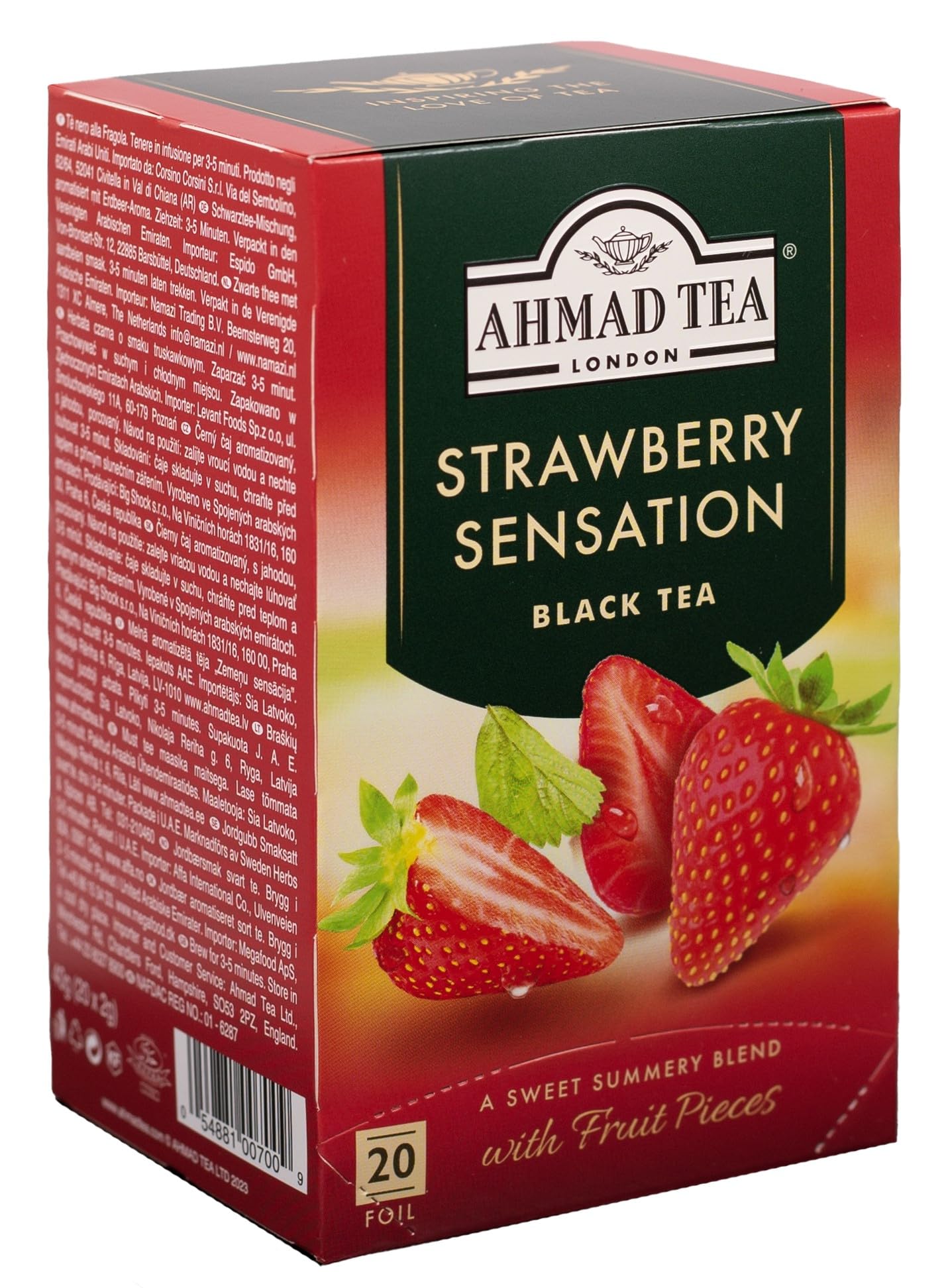 Ahmad Tea Strawberry Sensation - Fruit-Flavoured Black Tea (20 Teabags) 9
