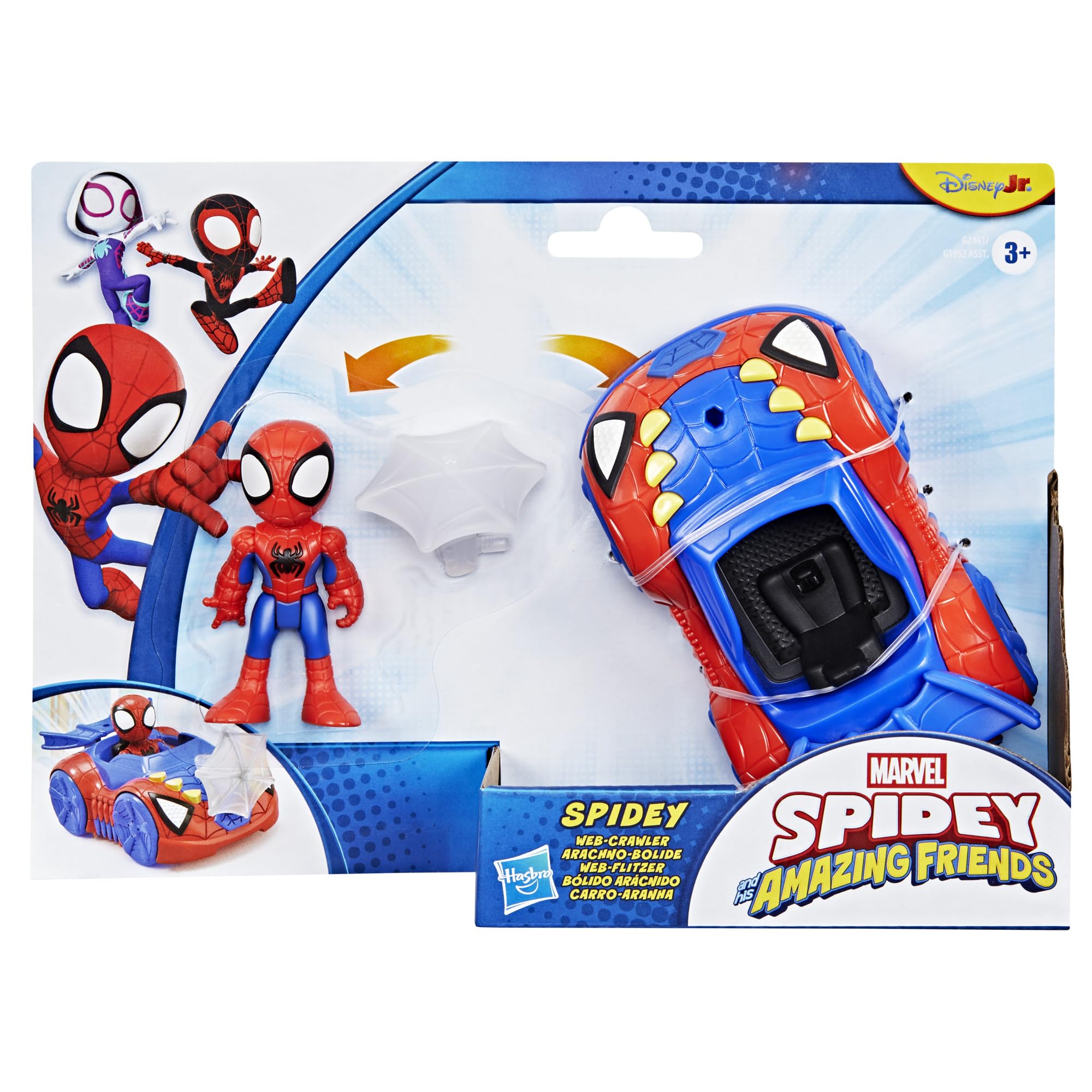 Marvel Spidey and His Amazing Friends Spidey Web Crawler Toy Car with 7.6-cm Figure | Ages 3+ | Plastic