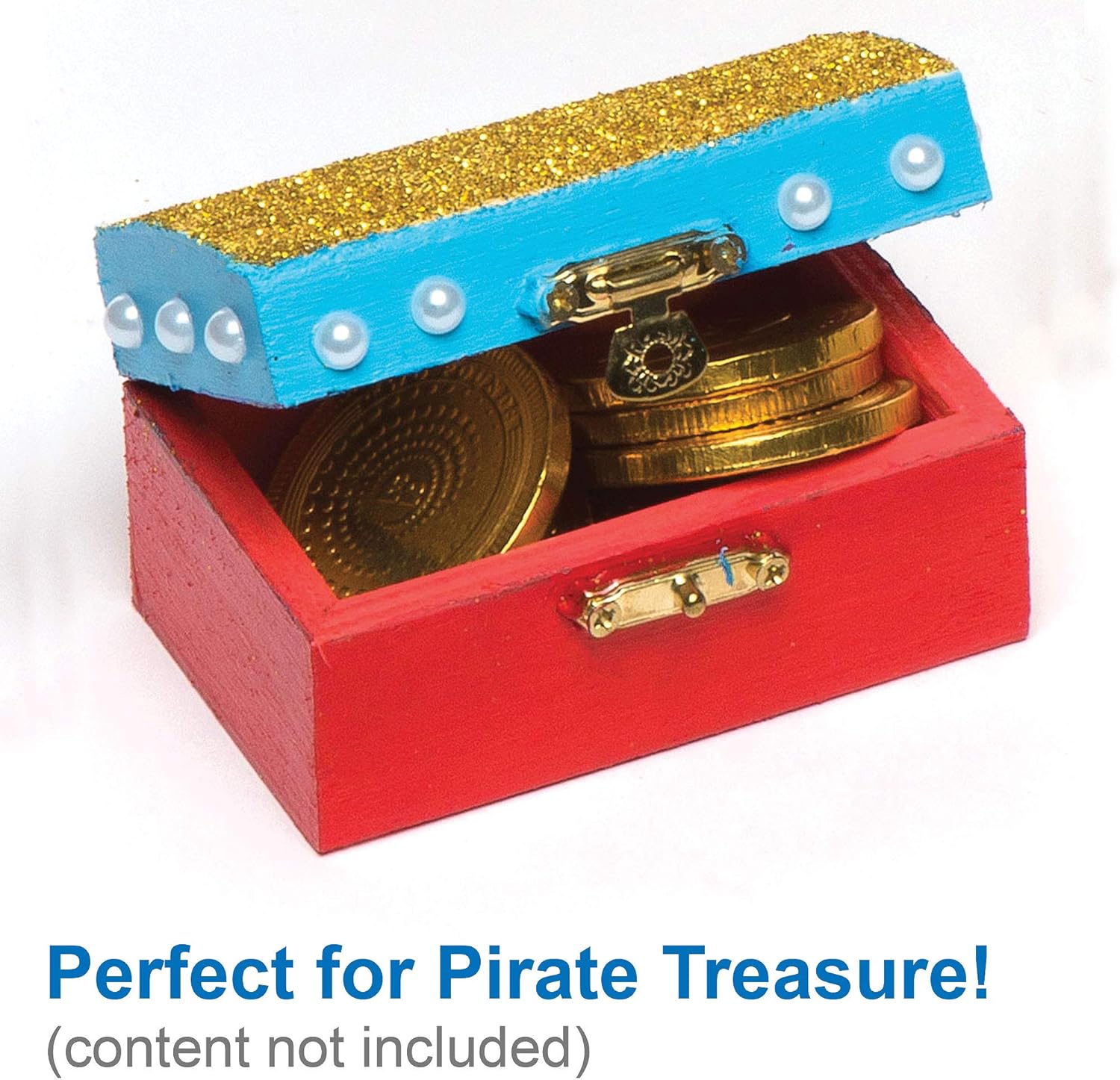 Baker Ross Mini Wooden Treasure Chests - DIY Craft Kit for Kids (Pack of 4) 3