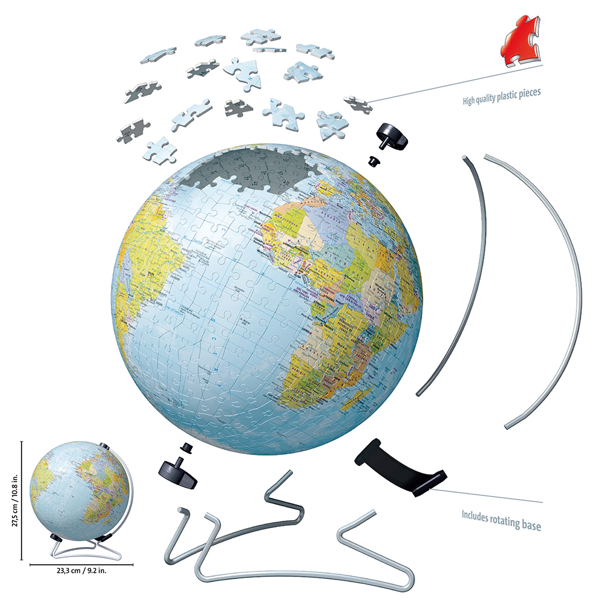 Ravensburger World Globe on V-Stand 3D Jigsaw Puzzle - 540 Pieces 4