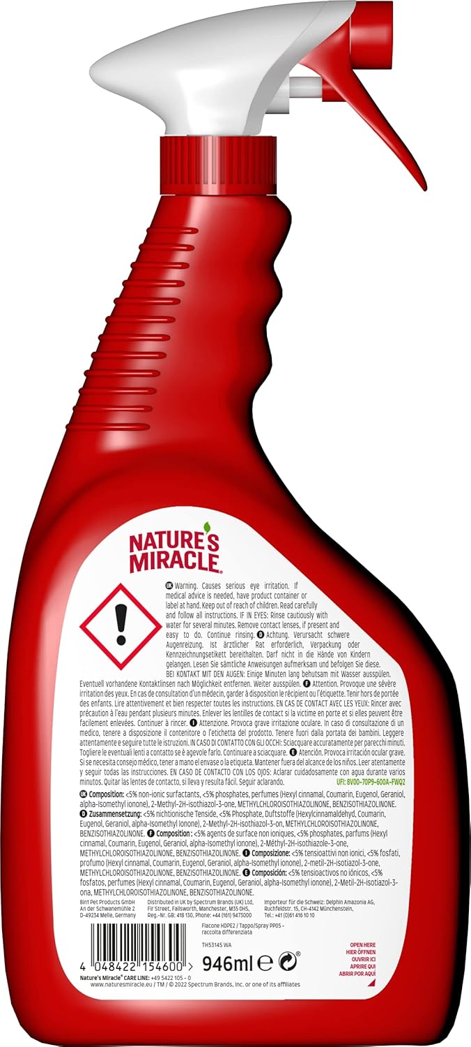 Nature's Miracle Ultimate Cat Stain & Odour Eliminator - Extra Strong Bio-Enzymatic Formula (1.03 kg) 10