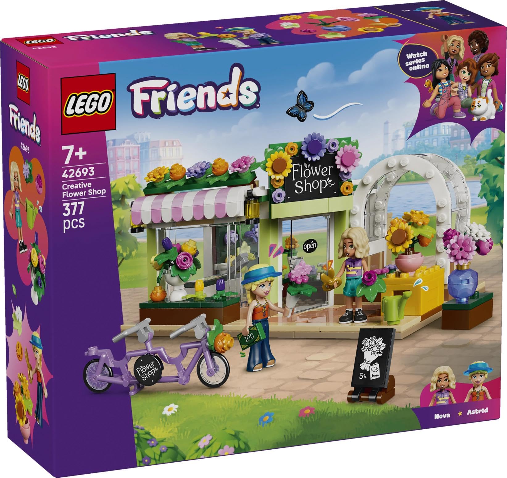LEGO Friends Creative Flower Shop Toy Set 42693 for Ages 7+ | Includes 2 Mini Dolls 6
