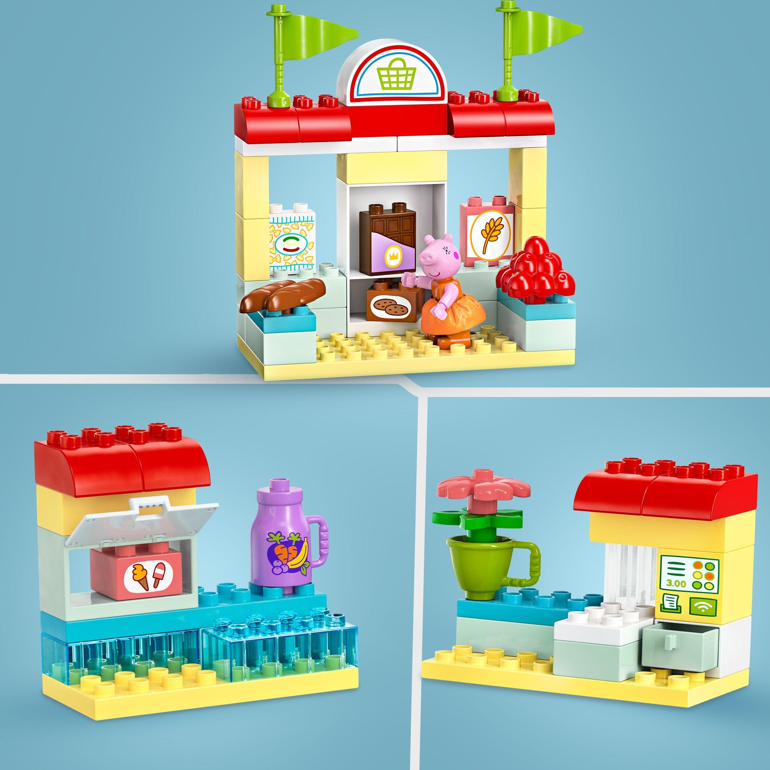 LEGO DUPLO Peppa Pig Supermarket Playset with Car and 4 Figures for Toddlers 2+ 4