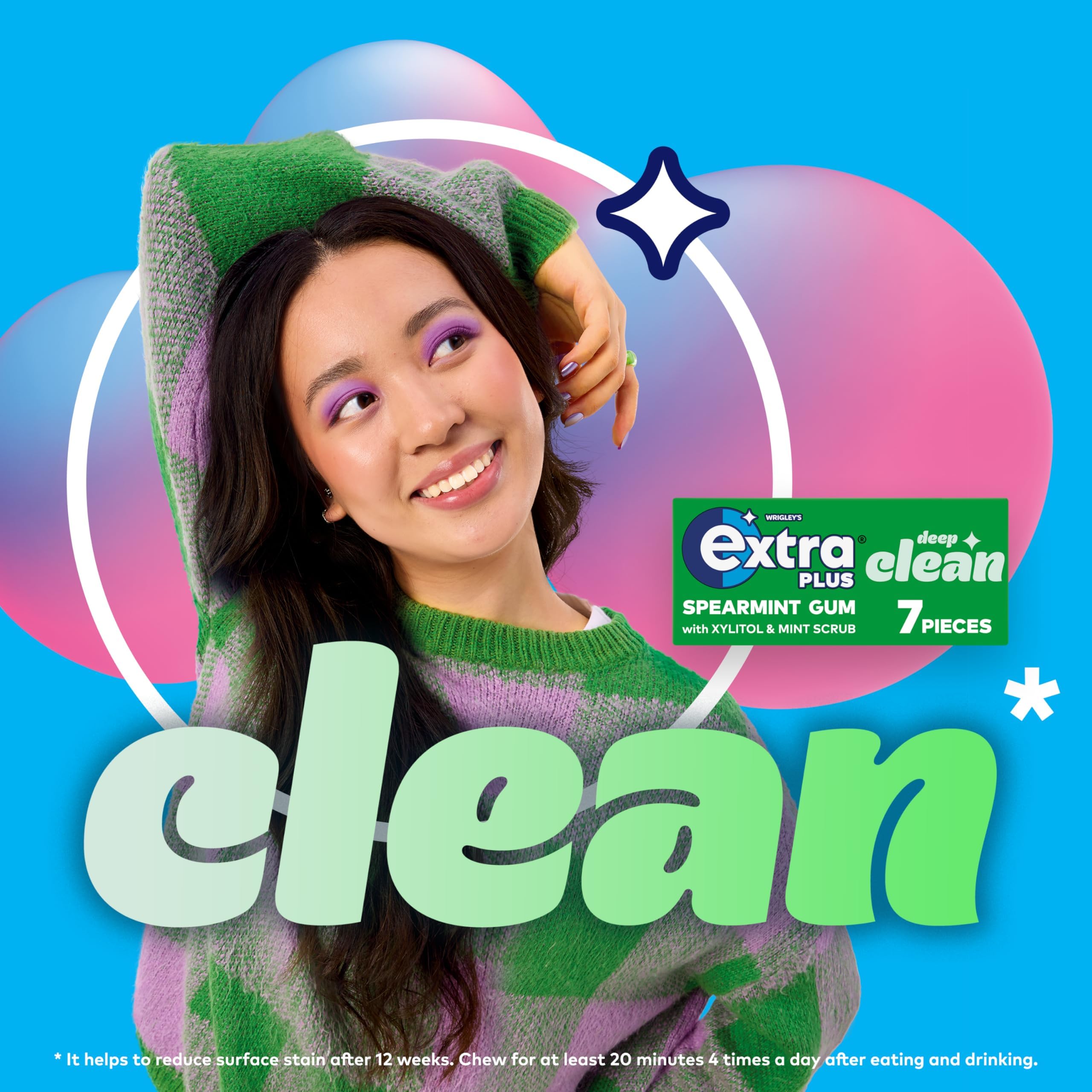 Extra Deep Clean Mint Scrub Sugar Free Chewing Gum | Bulk Case 16 Packs (112 Pieces Total) 4