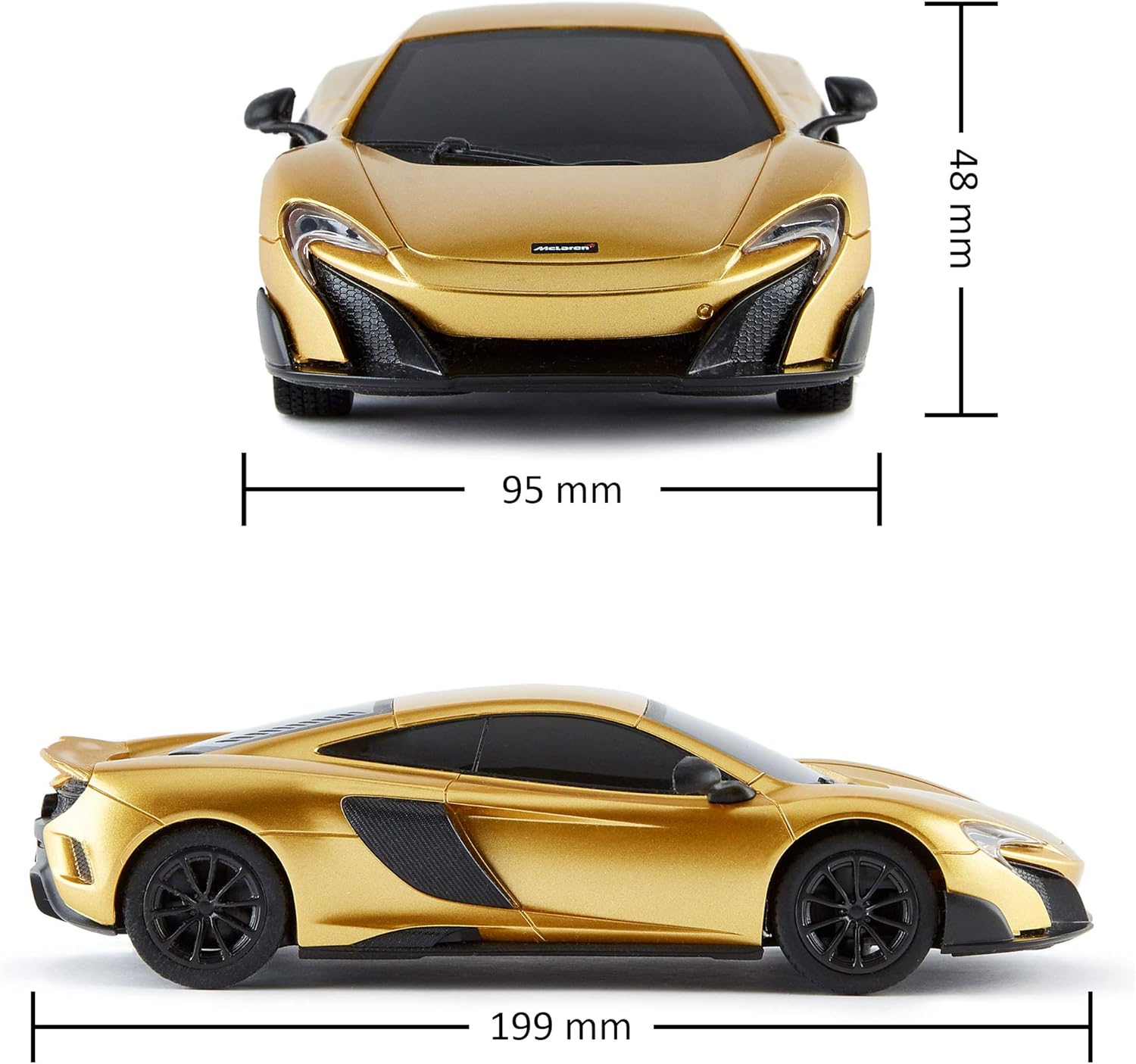 McLaren 675LT 1:24 Scale RC Car - Gold, 2.4GHz Remote Control with Working Lights 5
