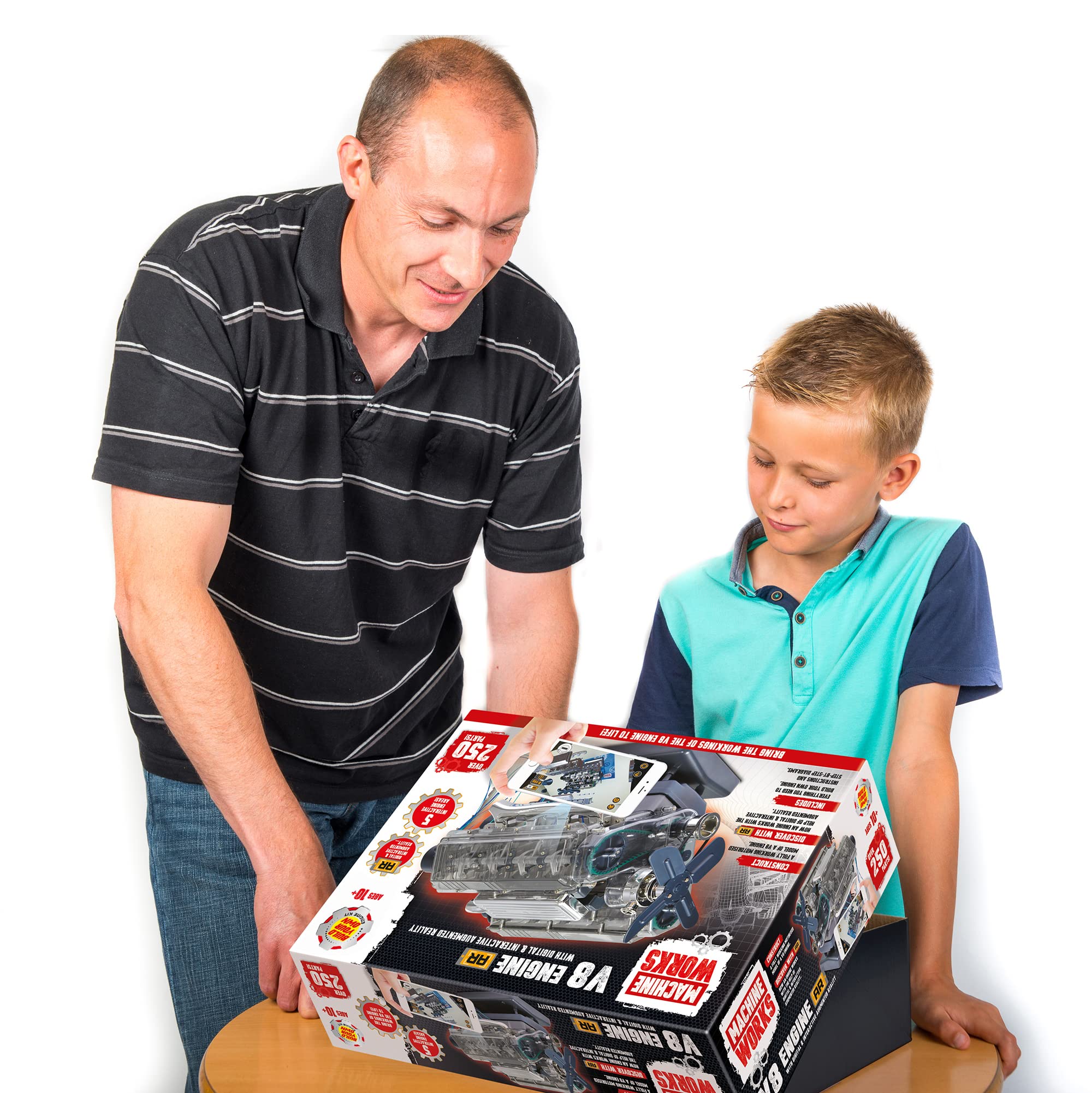 Machine Works V8 Engine Model Kit - 250+ Piece Educational Building Set with Augmented Reality, 8 Years+ 5