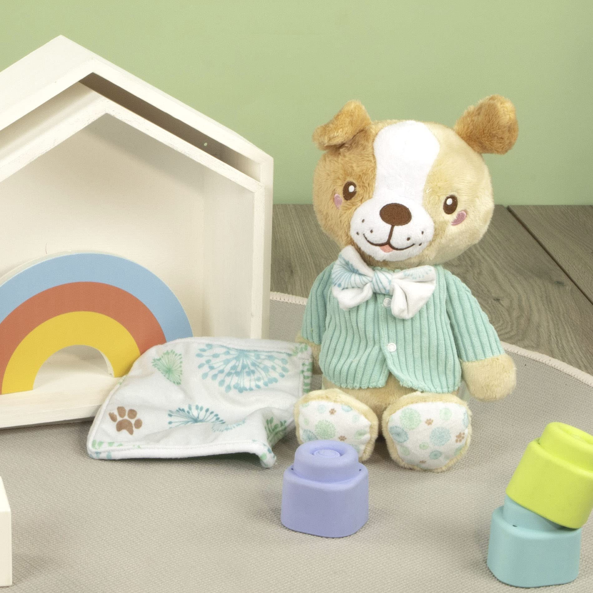 Clementoni Perrito+ Plüschtier „Pete, der Welpe“ – Weiches Sinnesspielzeug für Babys ab 0 Monaten 6