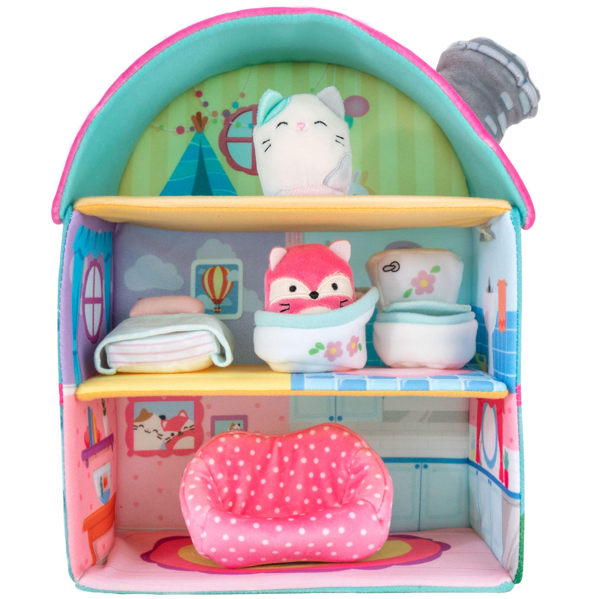 Squishville Fifi's Cottage Townhouse Playset with Cam & Fifi Mini Squishmallows - 2" Plush Toy Set 4