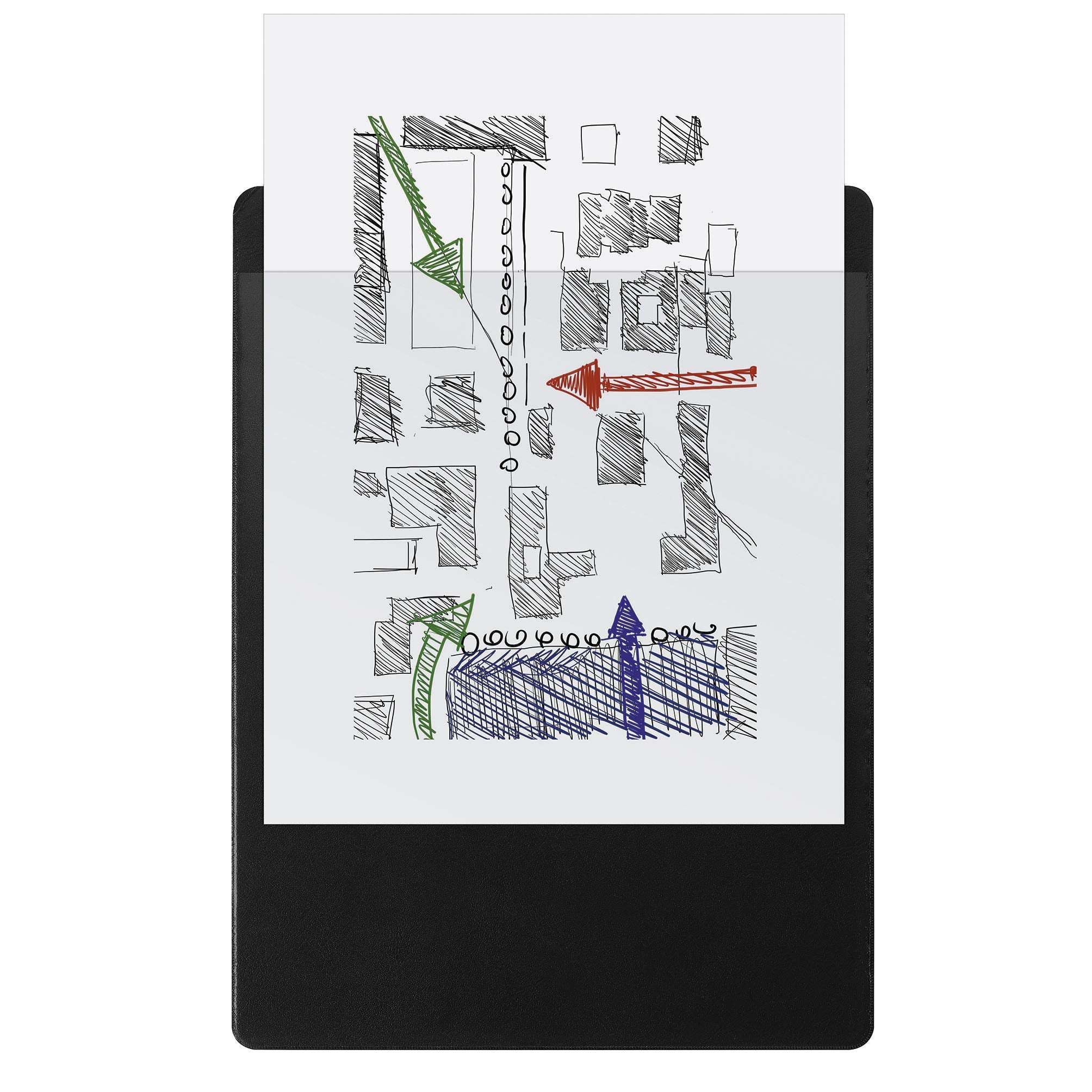 Exacompta Clipboard with Pocket - Black Balacron for A4 Documents | 23x32cm