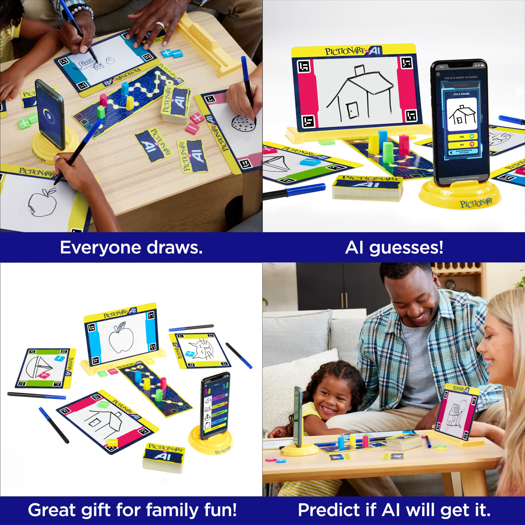 Mattel Games Pictionary Vs. AI Familienbrettspiel für 2–4 Spieler 4
