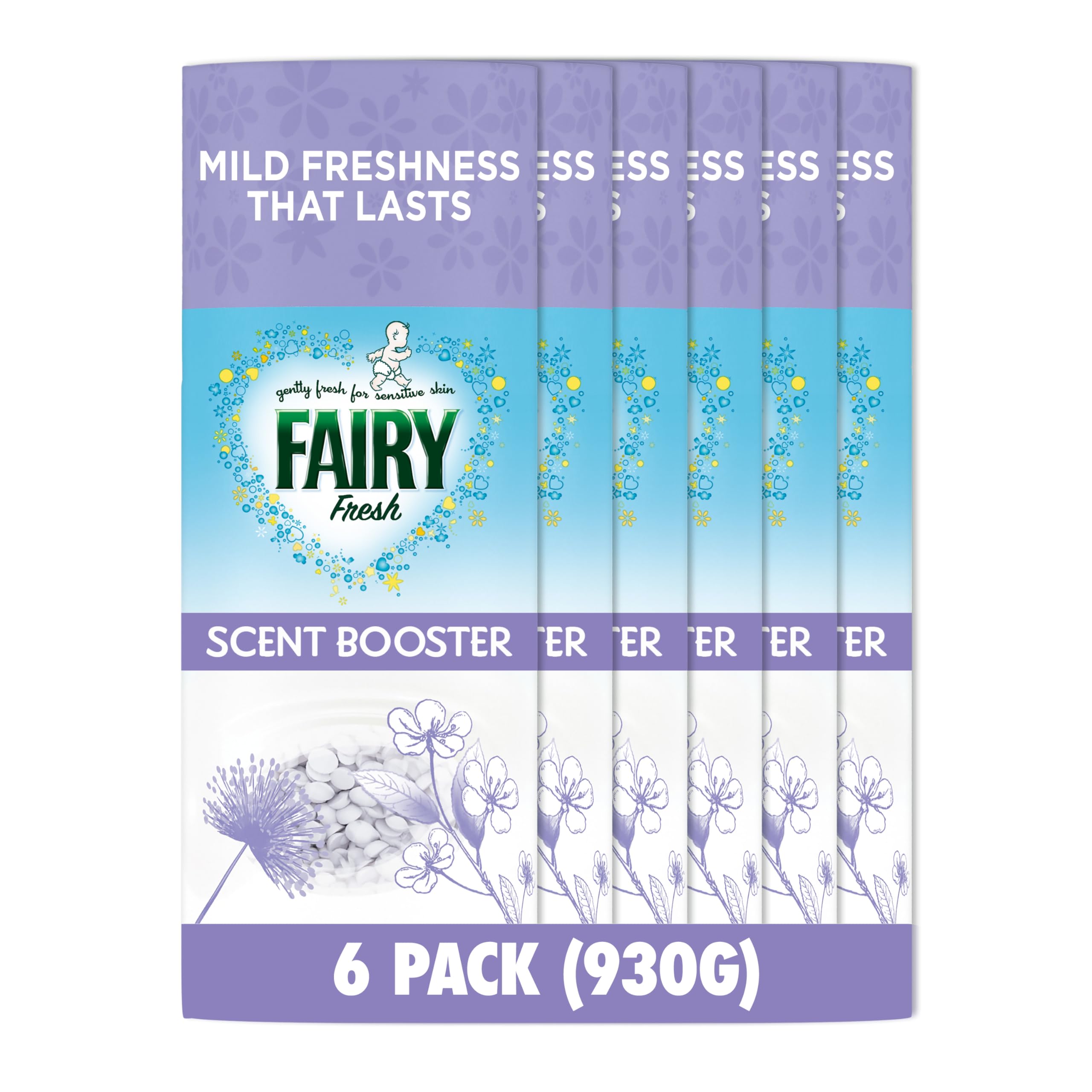 Fairy Non Bio - Silk Tree Blossom & Jasmine In-Wash Scent Booster, 6 Packs x155 g