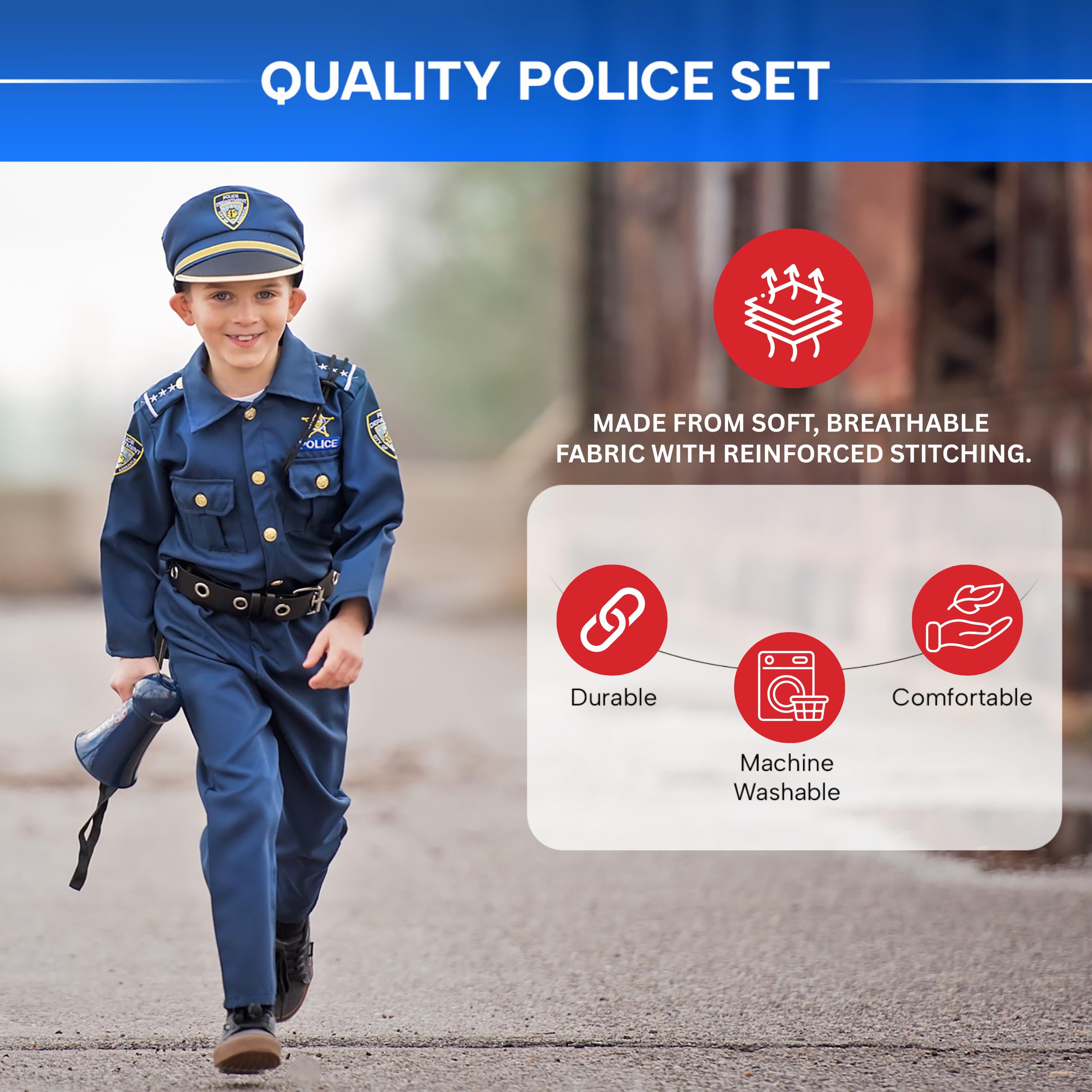 Dress Up America Police Costume for Boys - Includes Shirt and Pants 5