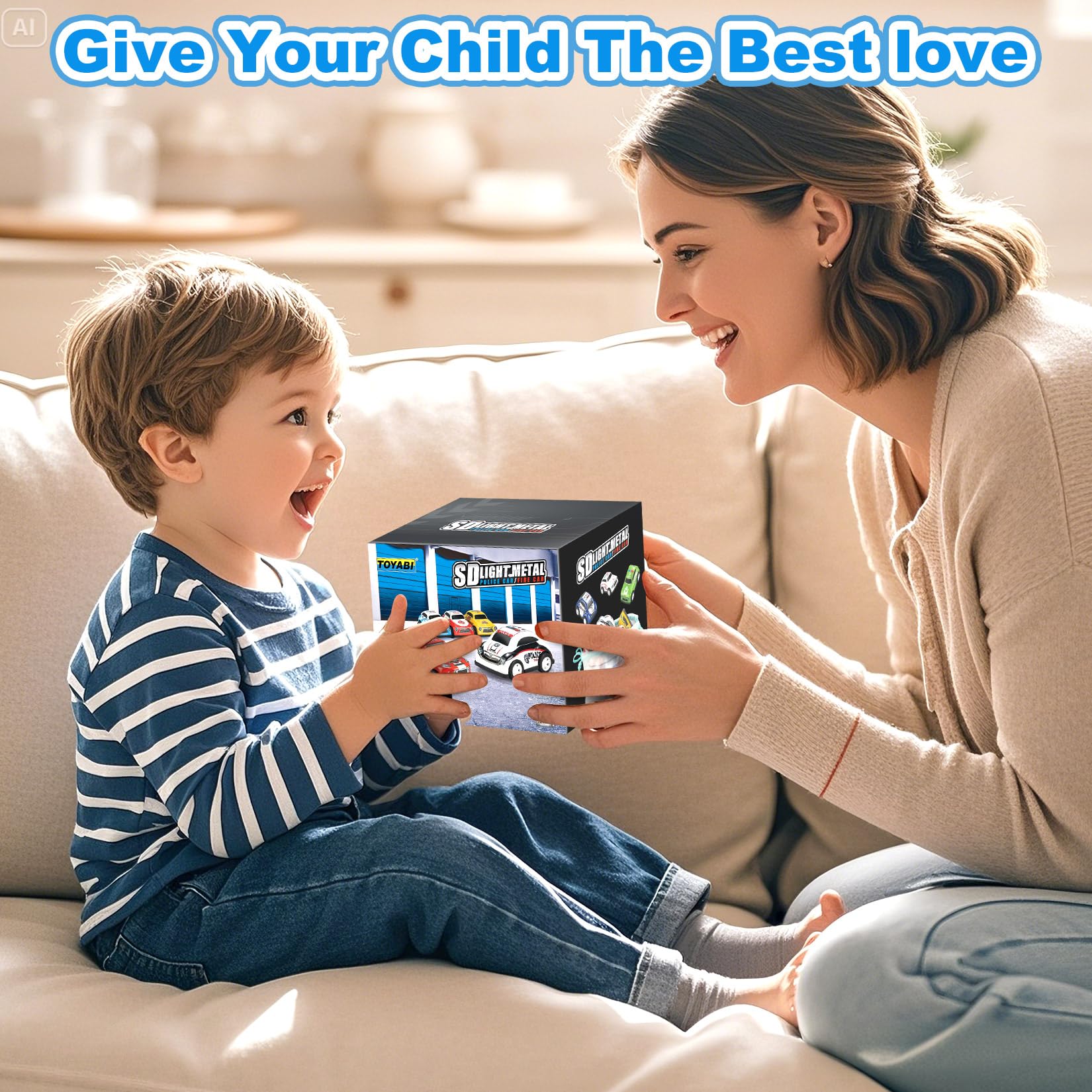 TOYABI Metal Pull Back Race Car Set - 22Pcs Mini Cars with 8 Roadblocks for Kids 3+ 5