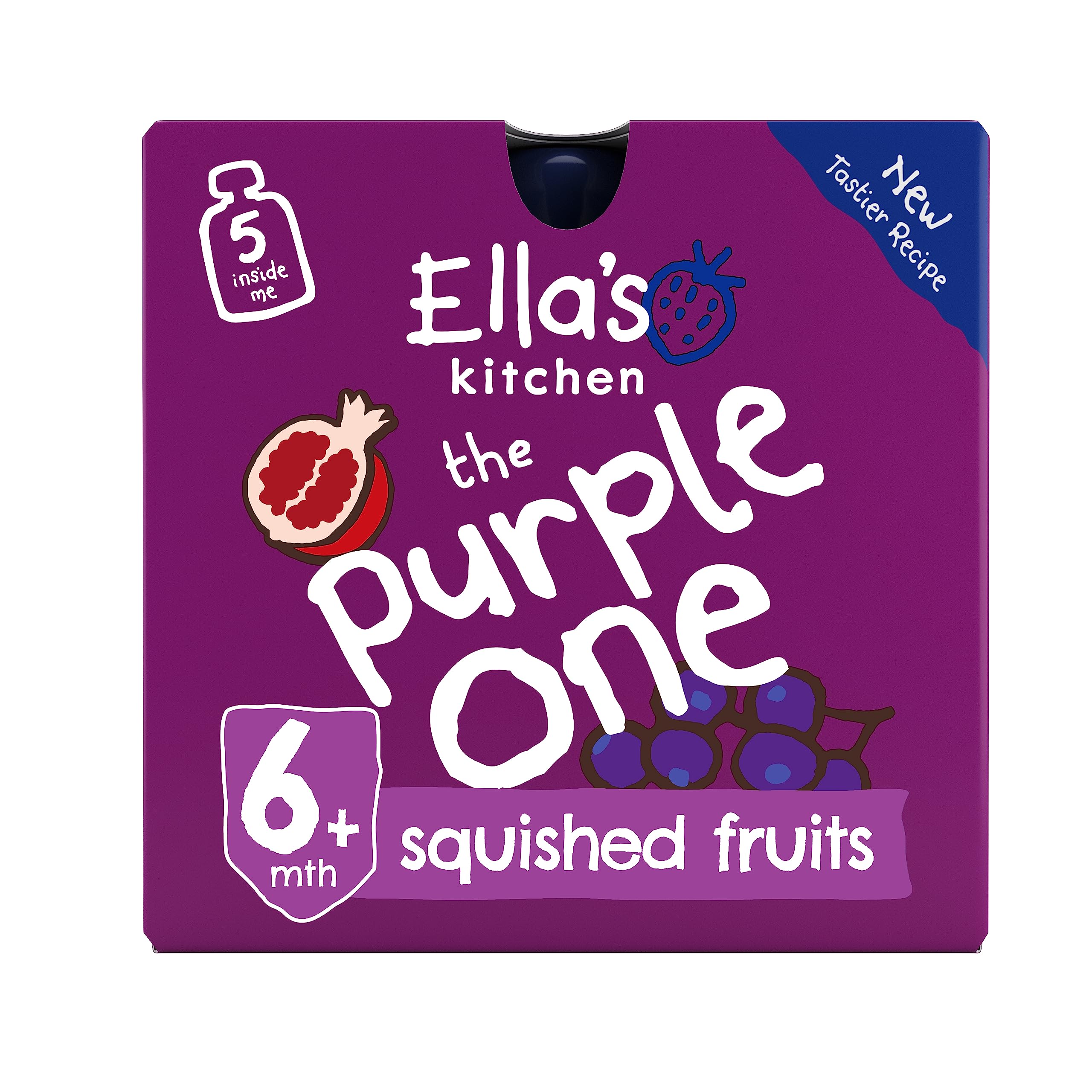 Gudz Ella's Kitchen The Purple One Fruit Smoothie - 100% Organic | 5 x 90g Pouches 1