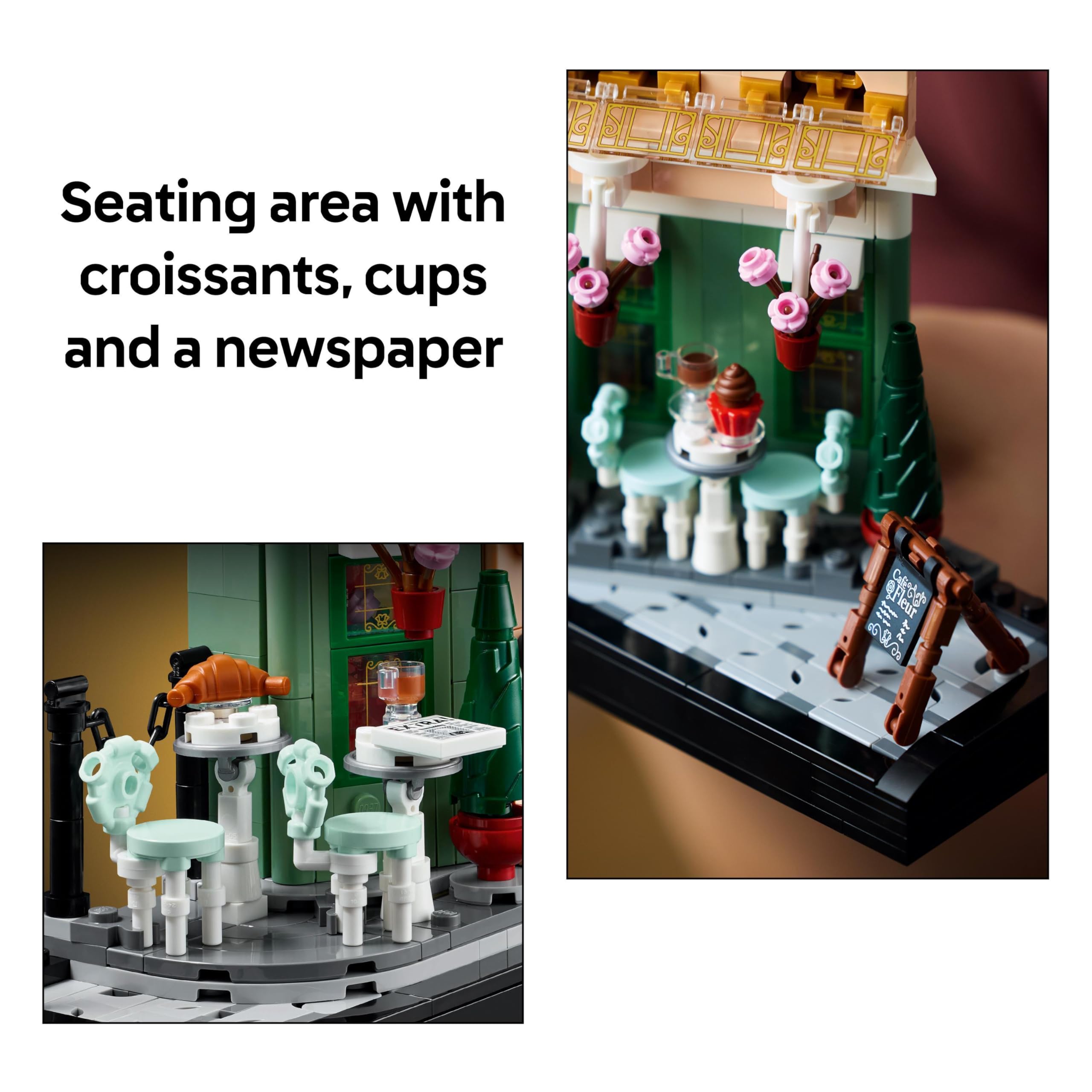 LEGO Icons French Café Building Set - 1101-Piece Adult Model with Facade & Flowerpots 3