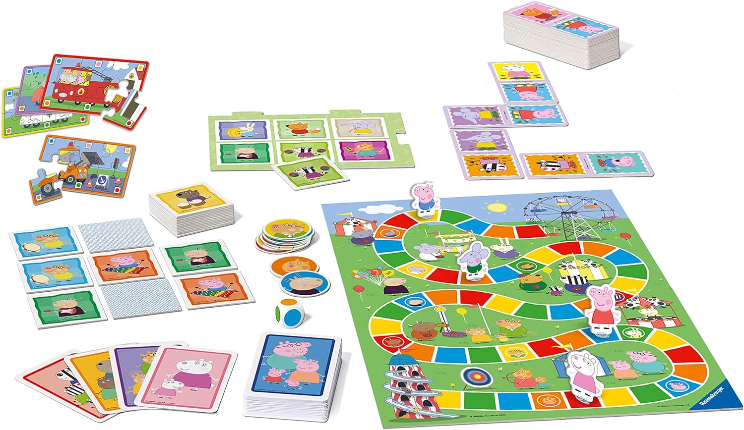 Ravensburger Peppa Pig 6-in-1 Games Compendium - Board, Card & Dice Games for Kids 3+ 4